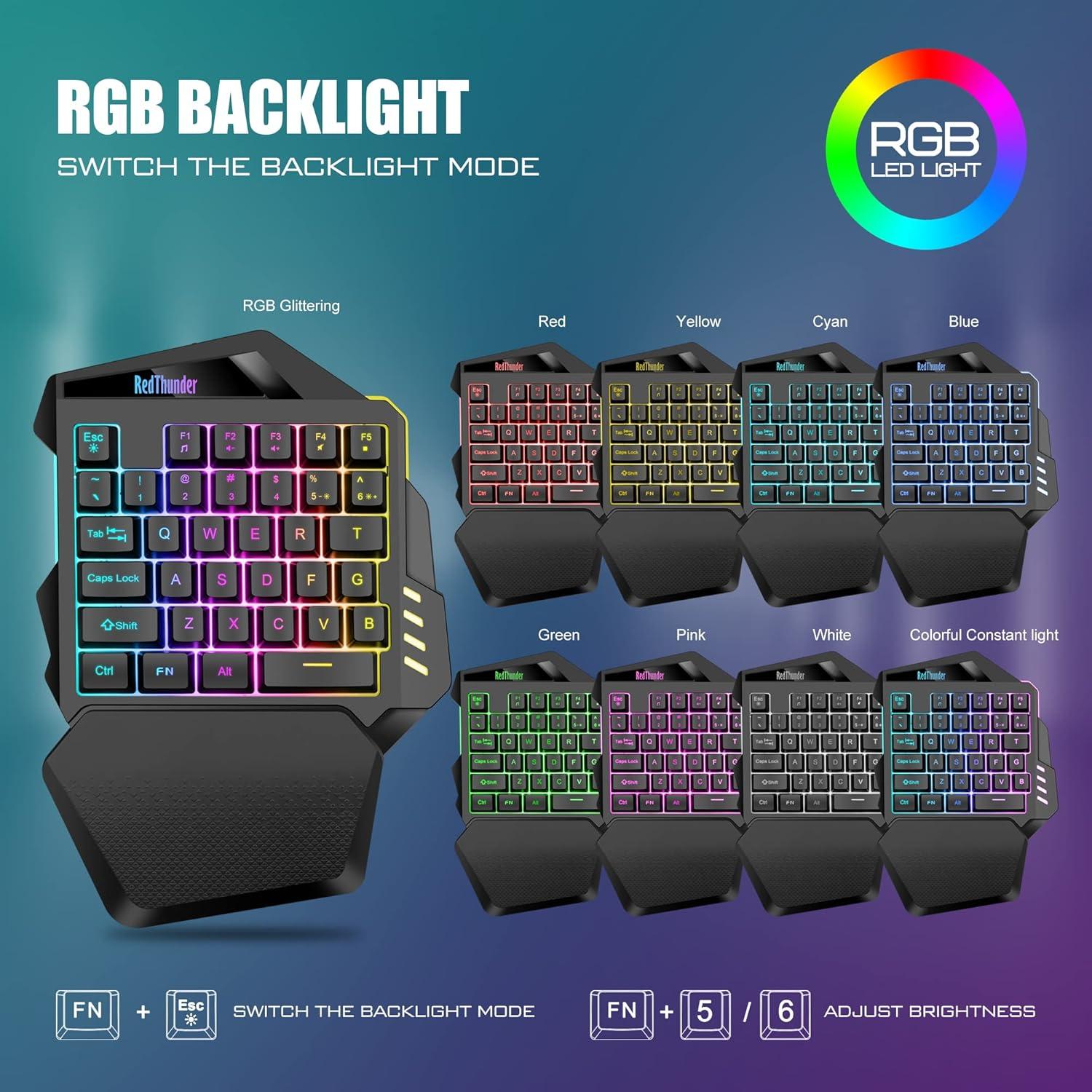Teclado Gaming Inalámbrico RedThunder G60 Mini RGB 35 Teclas