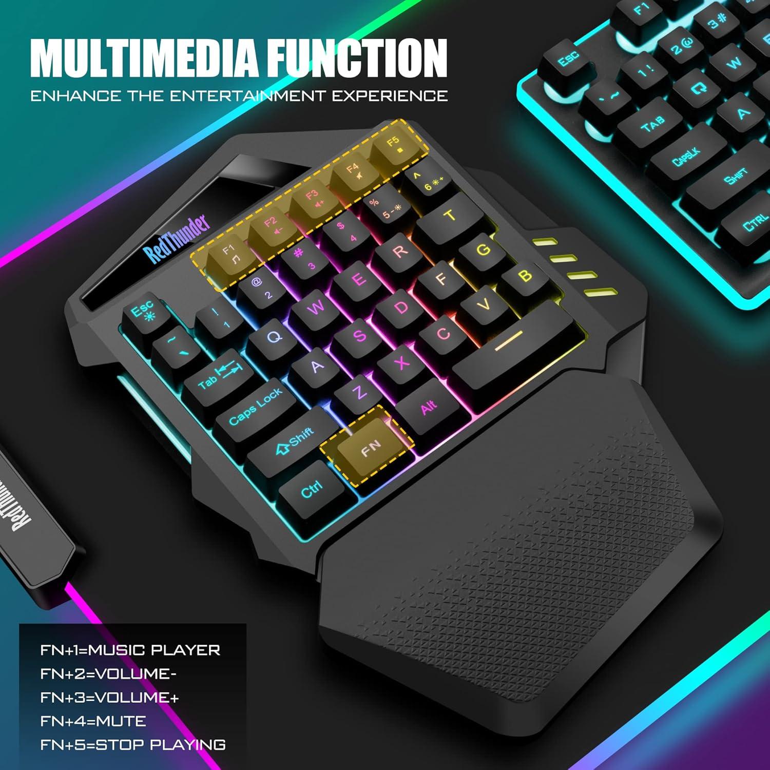 Teclado Gaming Inalámbrico RedThunder G60 Mini RGB 35 Teclas