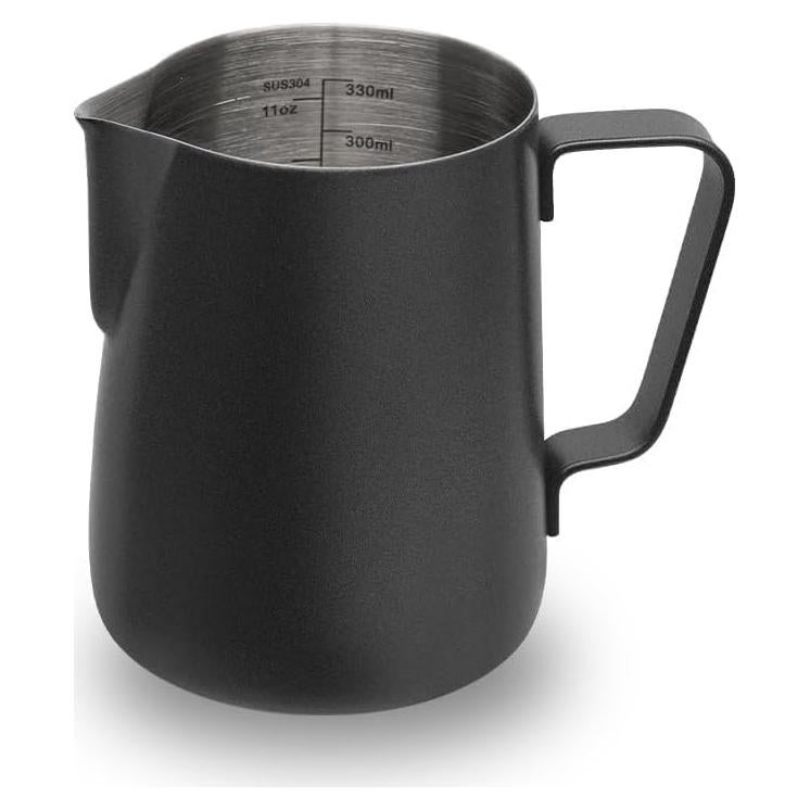 Pitcher de Leche Watchget 350ml Acero Inoxidable Negro
