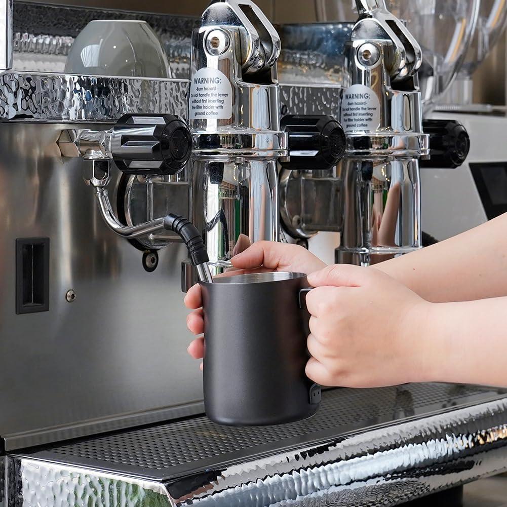 Pitcher de Leche Watchget 350ml Acero Inoxidable Negro