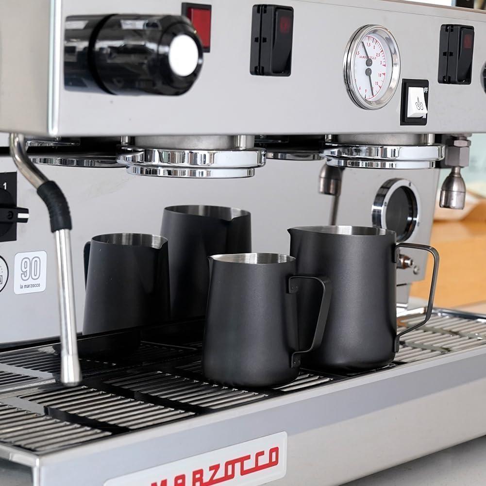 Pitcher de Leche Watchget 350ml Acero Inoxidable Negro