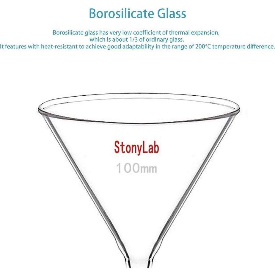 Conjunto de Embudos de Vidrio StonyLab 4 Piezas 50-120 mm