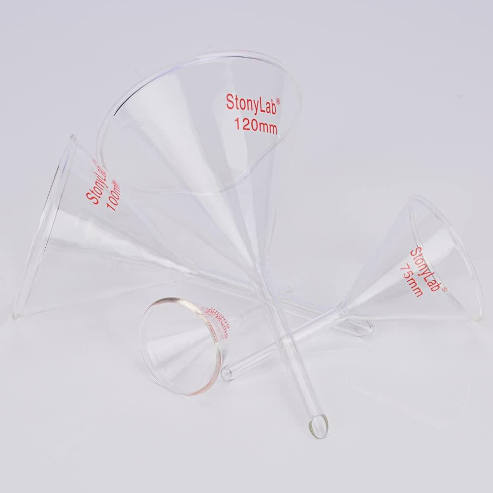 Conjunto de Embudos de Vidrio StonyLab 4 Piezas 50-120 mm
