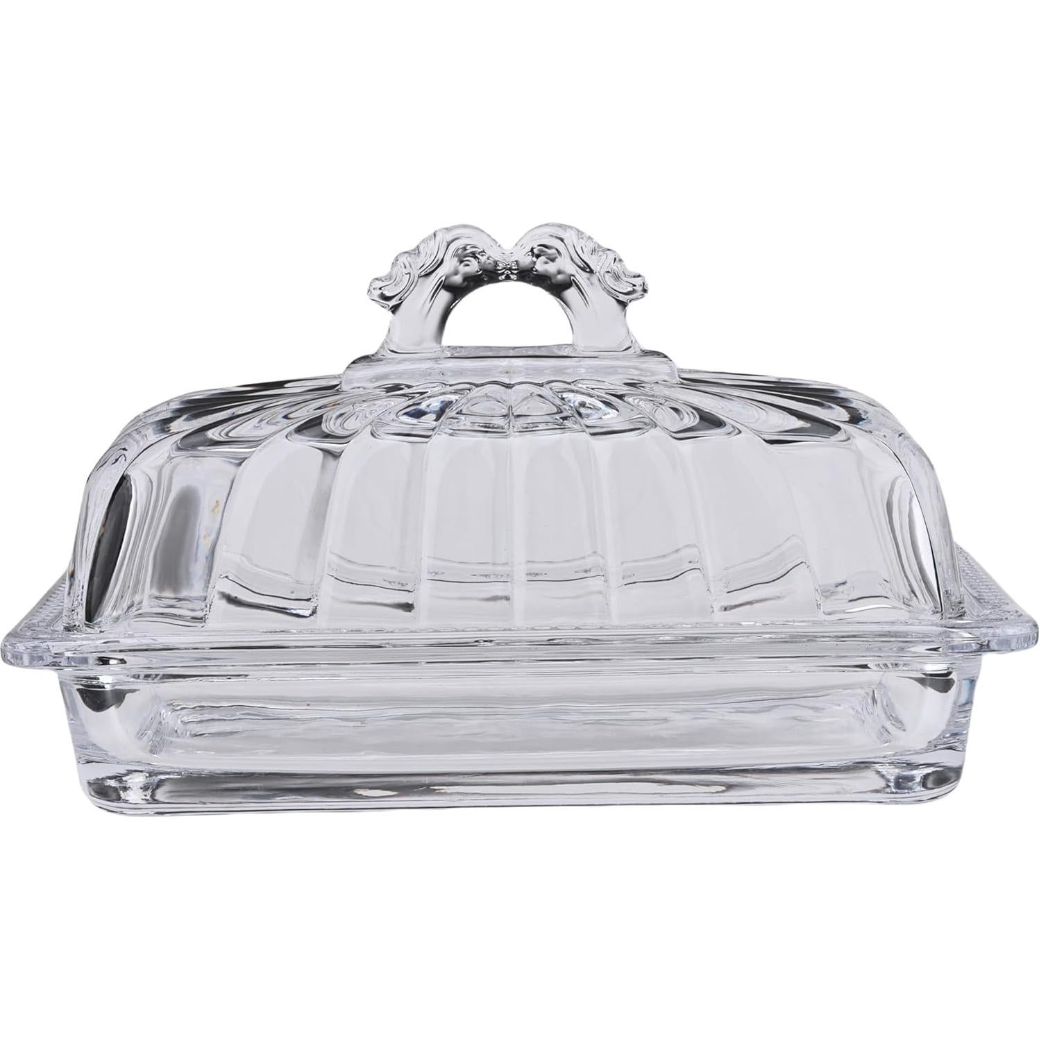 Plato de Mantequilla de Vidrio PEPAXON con Tapa 17.5x10.5cm