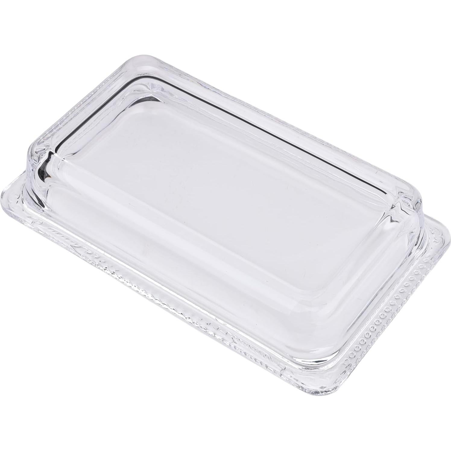 Plato de Mantequilla de Vidrio PEPAXON con Tapa 17.5x10.5cm