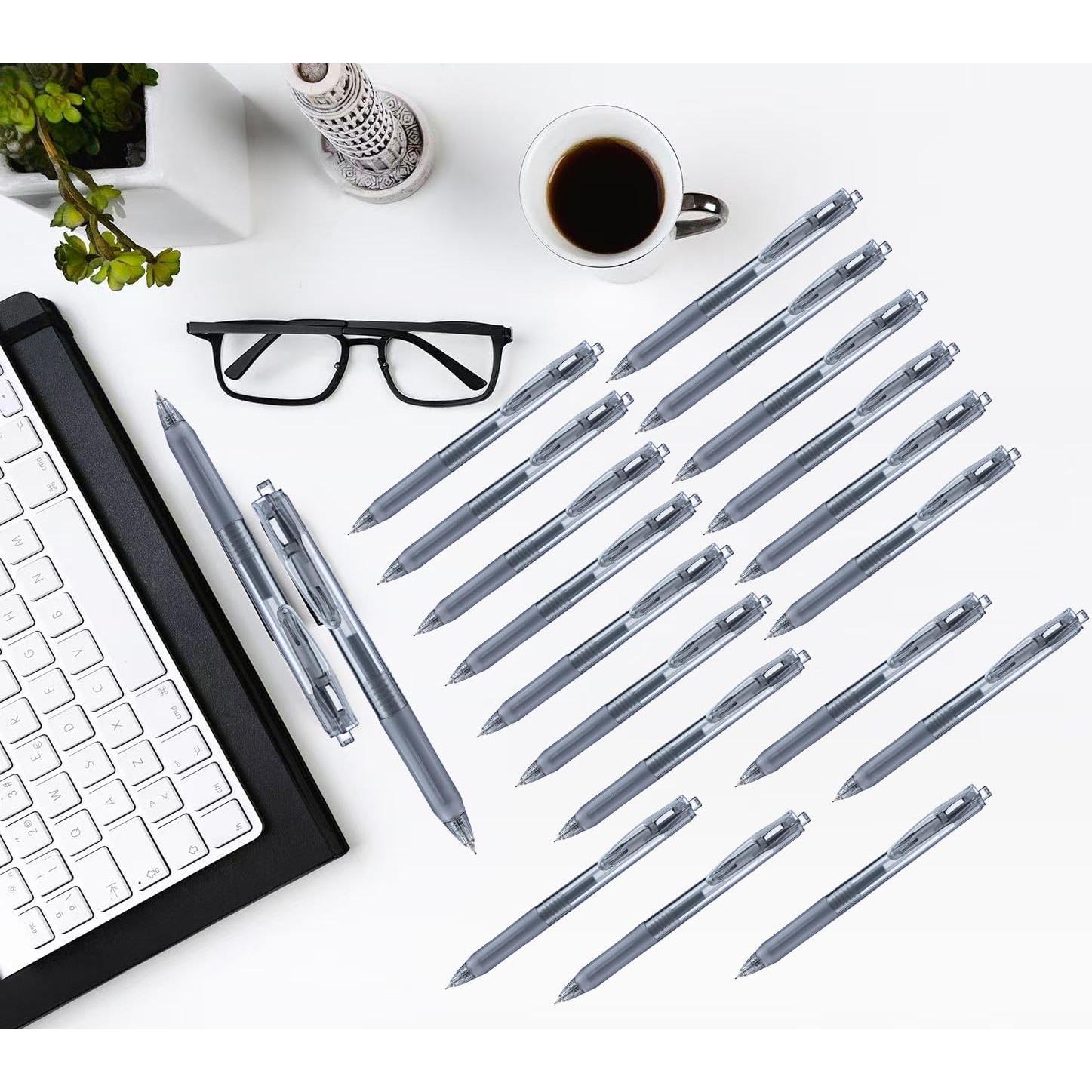 Bolígrafos de Gel Aozora Negros Punta Fina 0.5mm Paquete 40