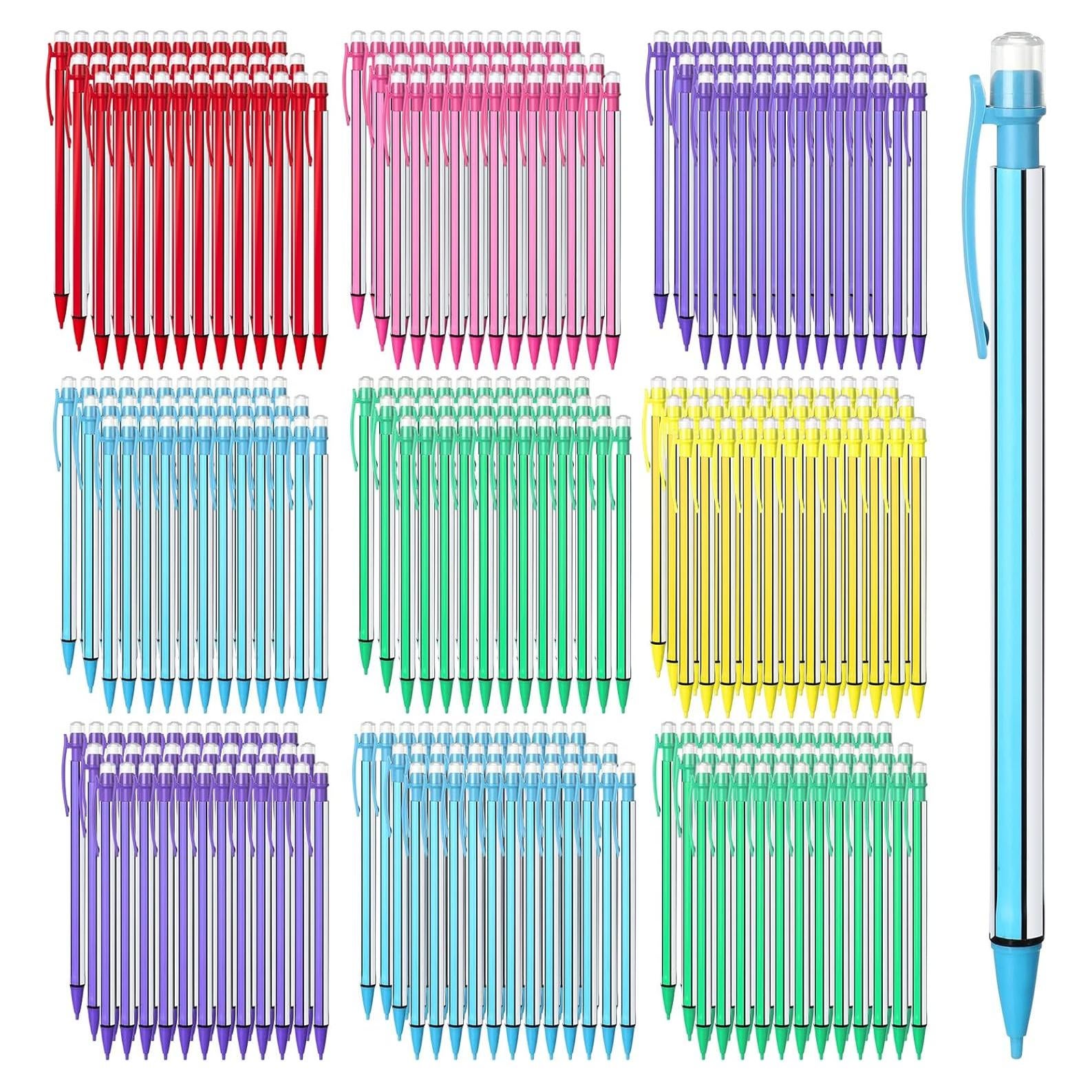 Lápices Mecánicos Colarr 200 Pcs 0.7mm con Borrador Coloridos