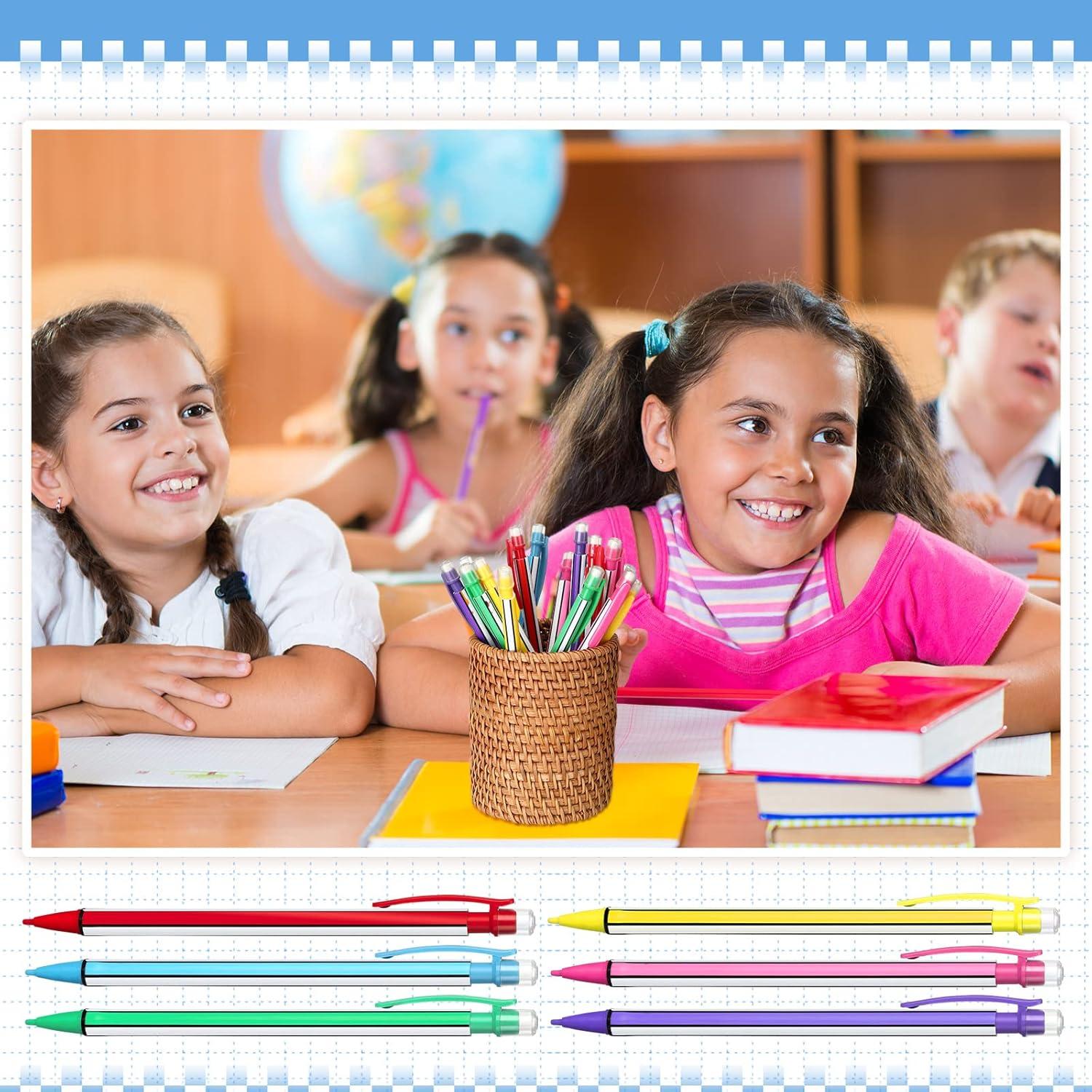 Lápices Mecánicos Colarr 200 Pcs 0.7mm con Borrador Coloridos