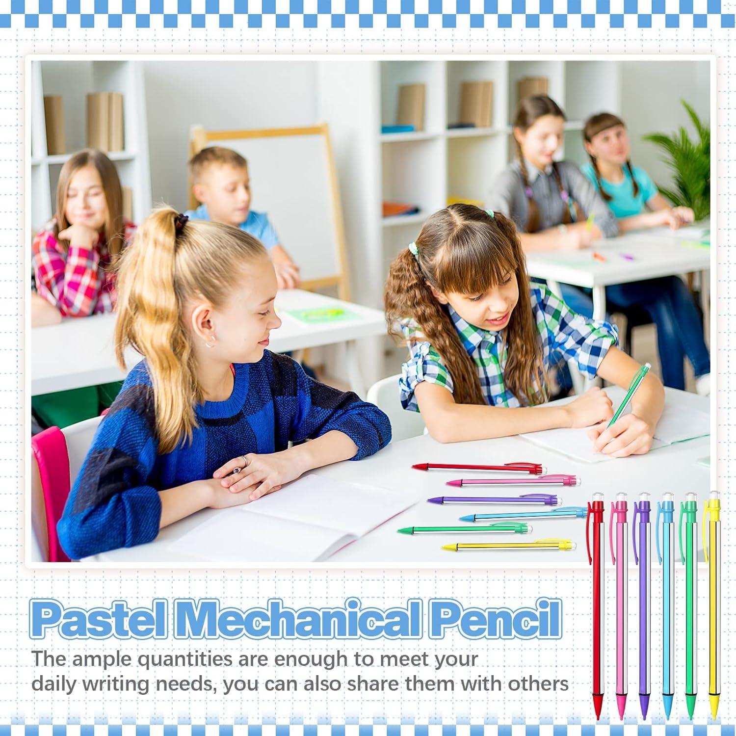 Lápices Mecánicos Colarr 200 Pcs 0.7mm con Borrador Coloridos