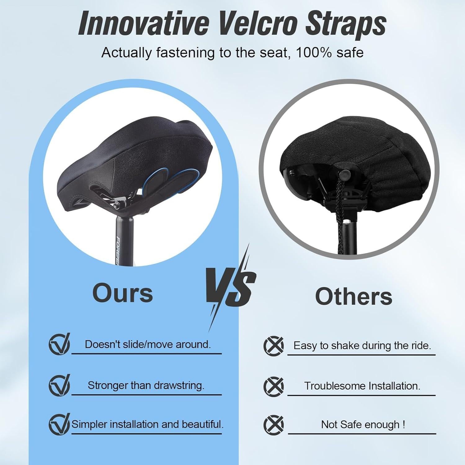 Cojín de Asiento de Bicicleta Zacro - Gel Acolchado Negro