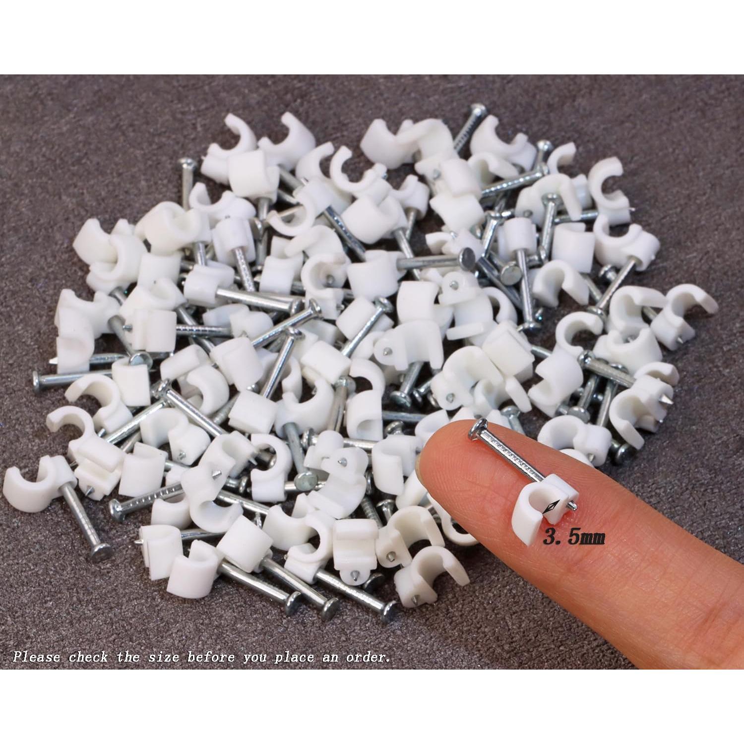 Clips de Cable Ethernet Mini Skater 3.5mm Blancos 100 Pcs