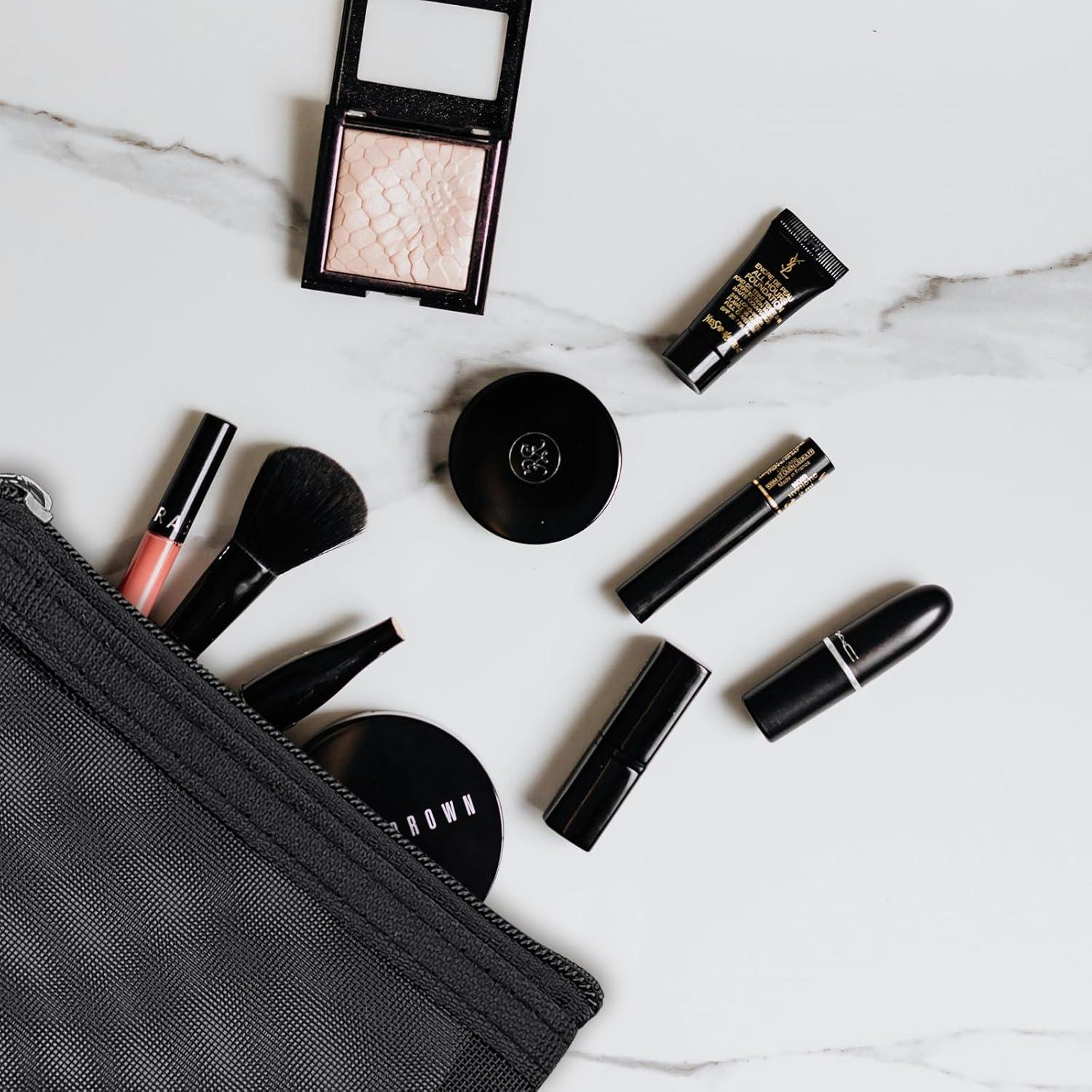 9 Mini Bolsas de Malla con Cierre Aswewamt - Nylon Negro 11x7.5cm