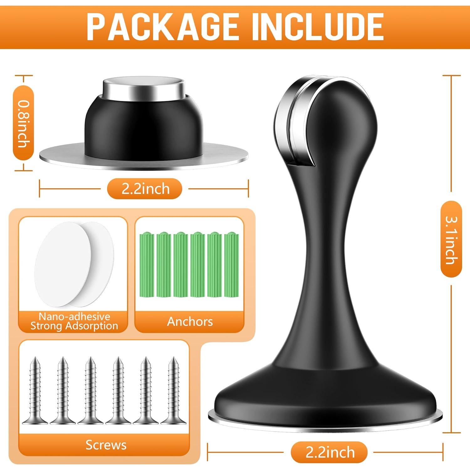 Paradas de Puerta Magnéticas Crosize 2 Paquete Acero Inoxidable