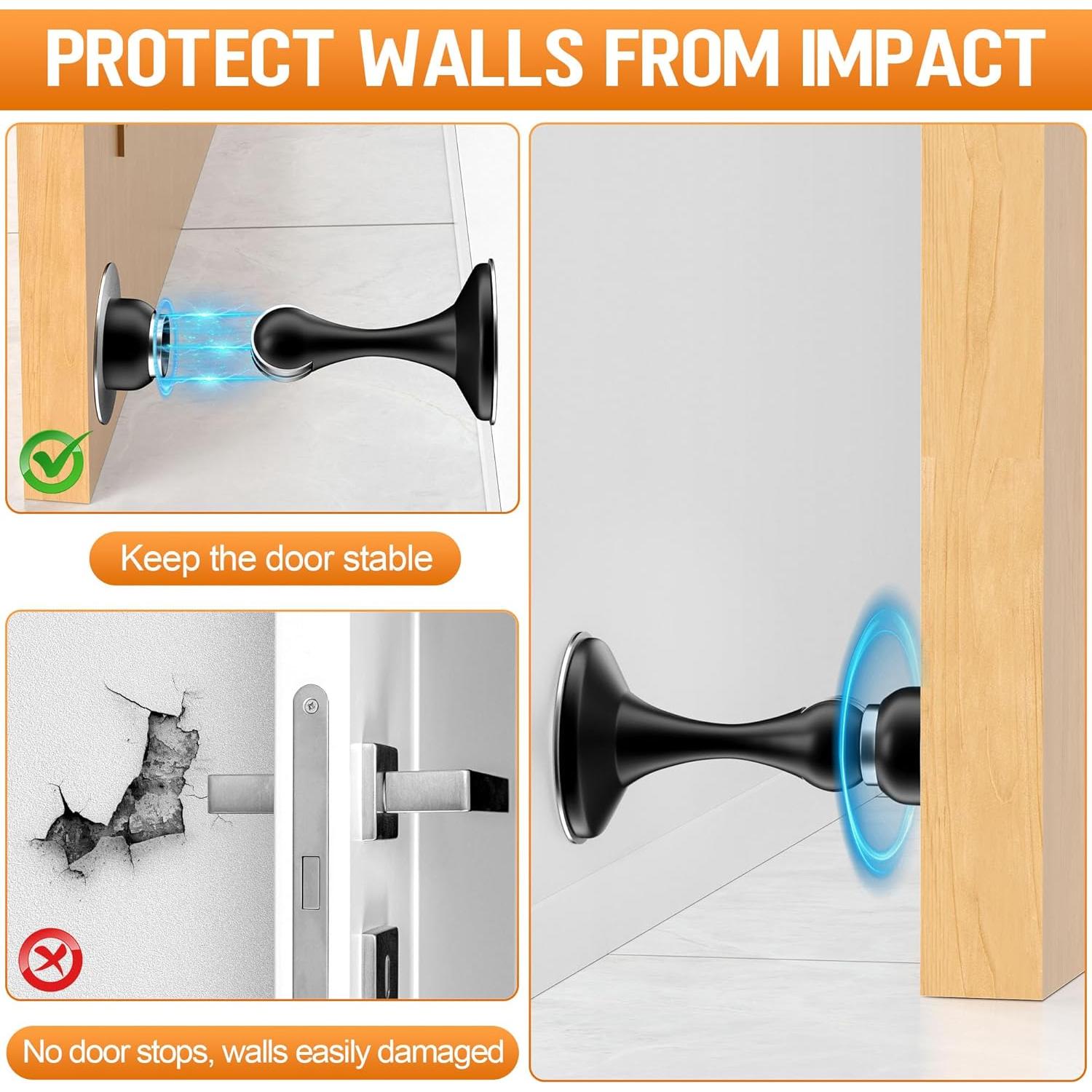 Paradas de Puerta Magnéticas Crosize 2 Paquete Acero Inoxidable
