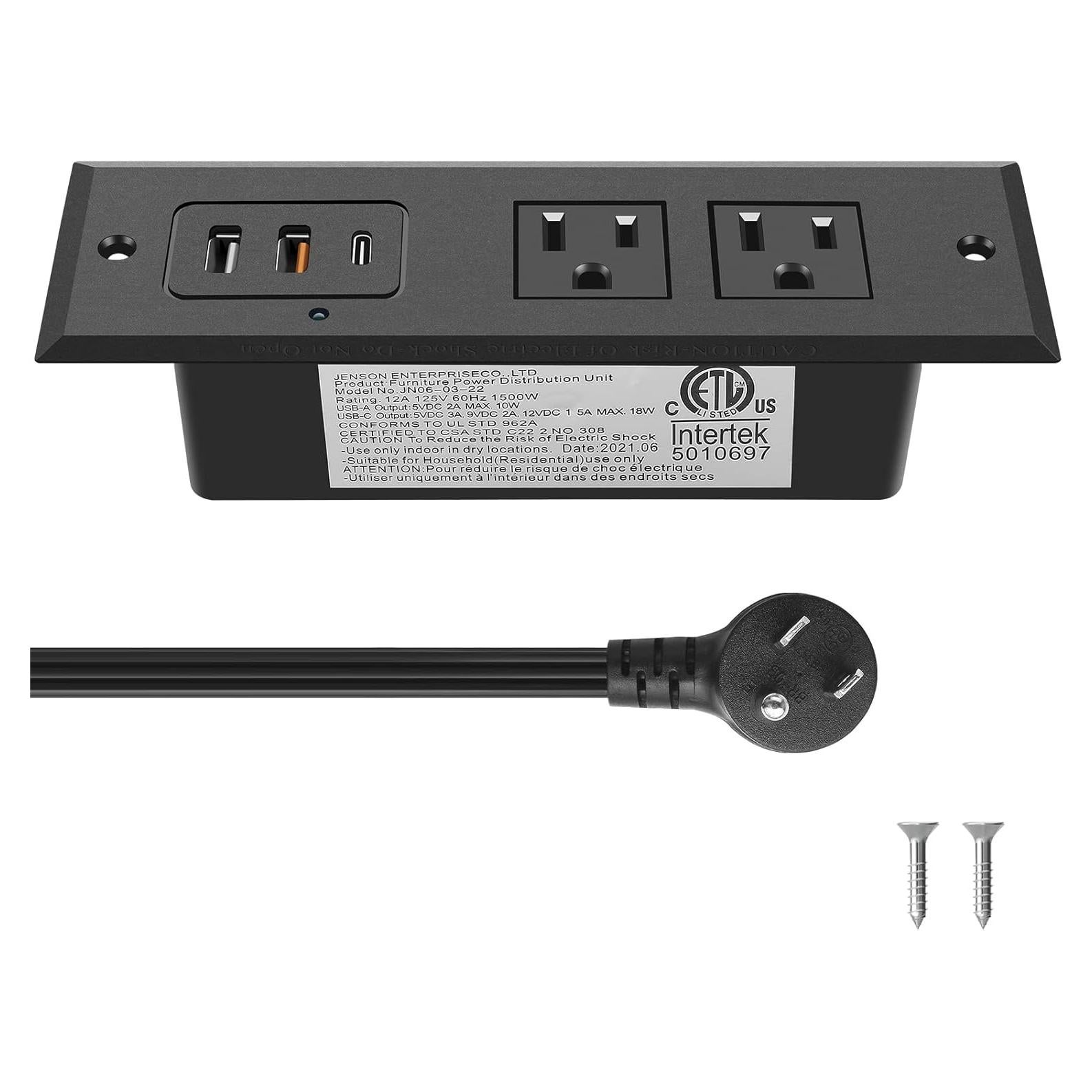 Toma de Corriente Empotrada CCCEI con USB-C 20W y USB-A