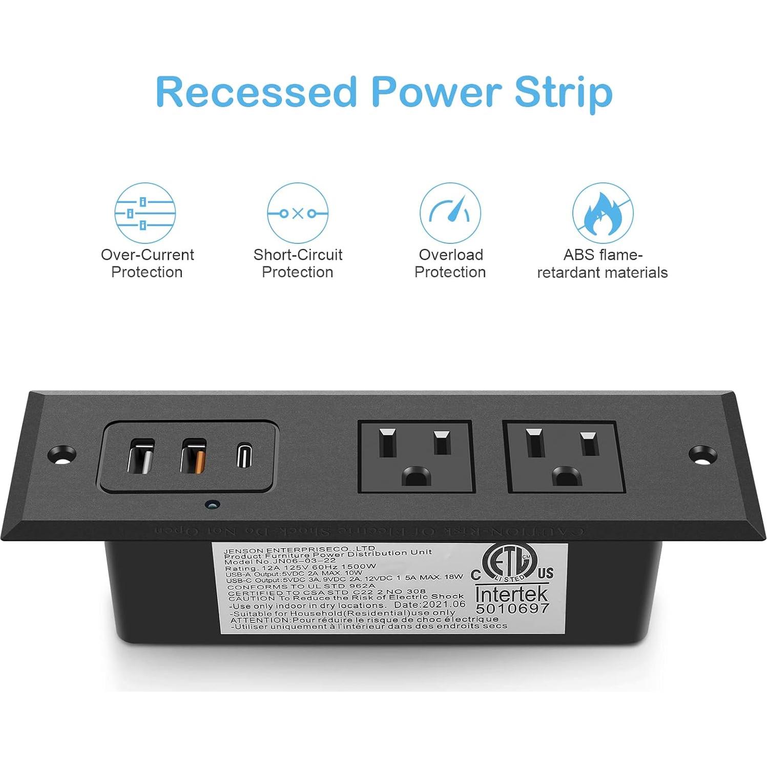 Toma de Corriente Empotrada CCCEI con USB-C 20W y USB-A