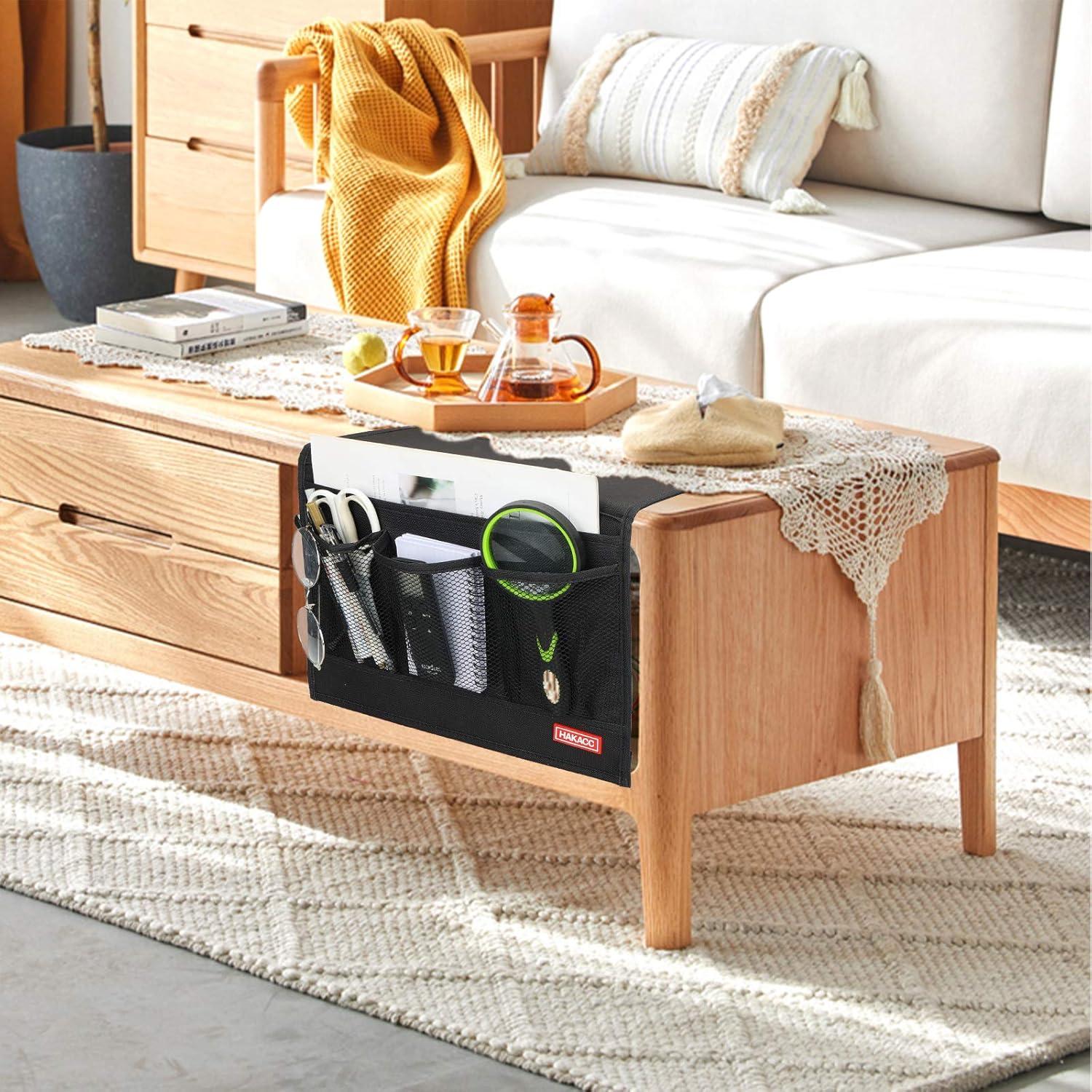 Organizador de Cama HAKACC Negro con 3 Bolsillos Antideslizante