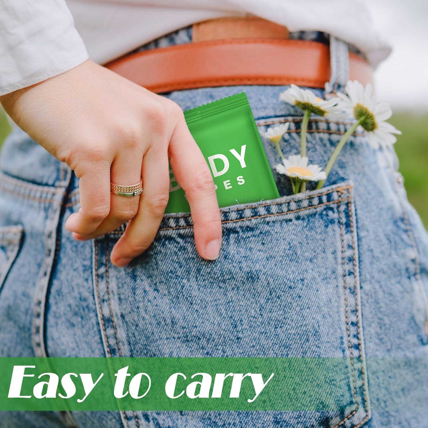 Toallitas Desodorantes Cuerpo Treela 300 Pcs 18x25cm Verde