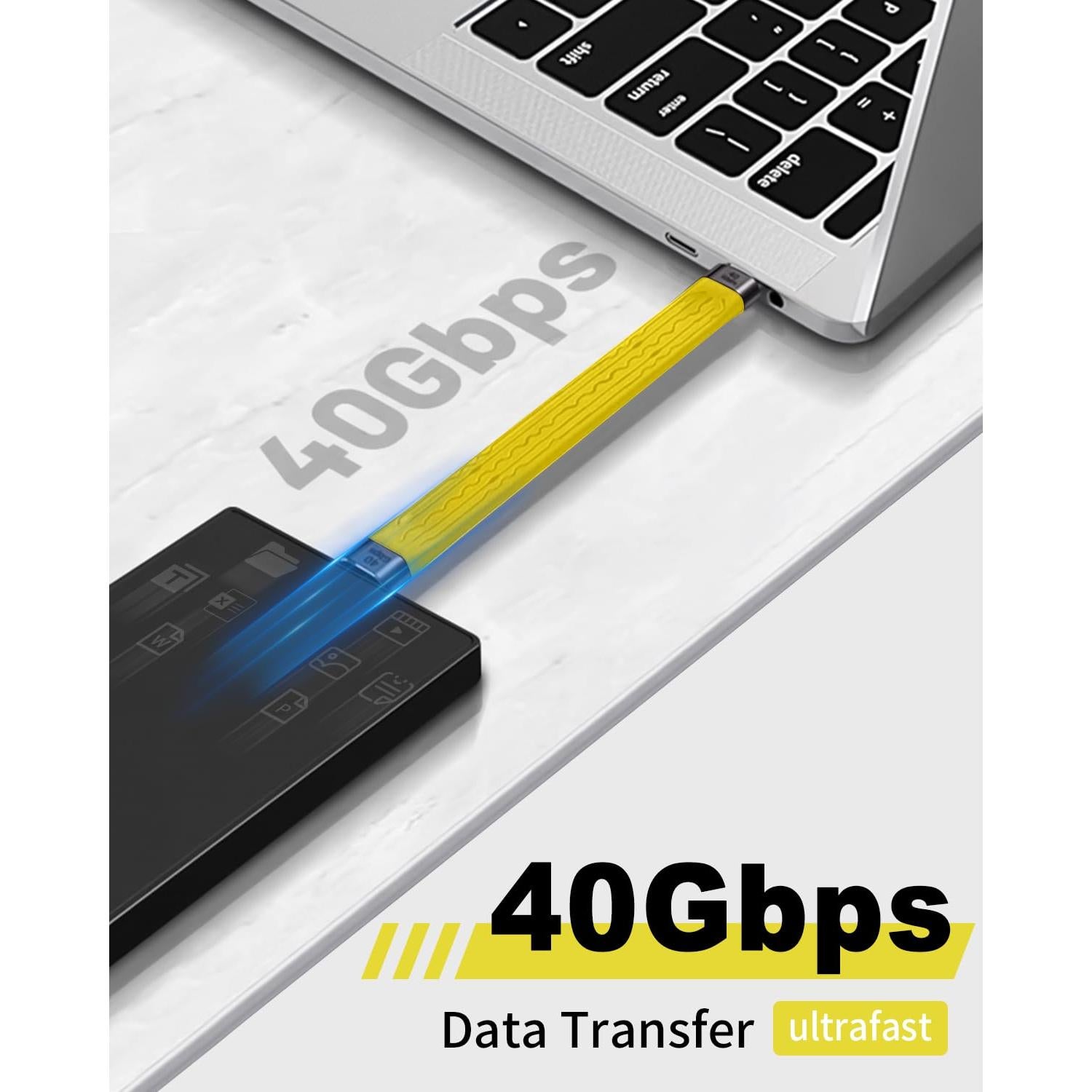 Cable corto USB C a USB C Duttek 12.7cm 40Gbps 8K 100W PD