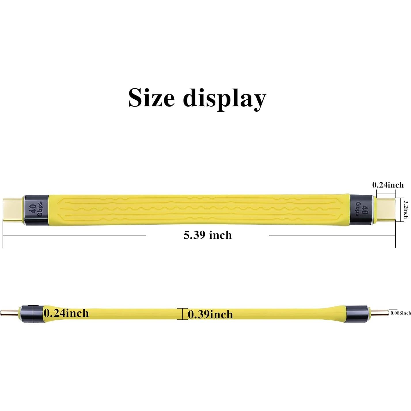 Cable corto USB C a USB C Duttek 12.7cm 40Gbps 8K 100W PD