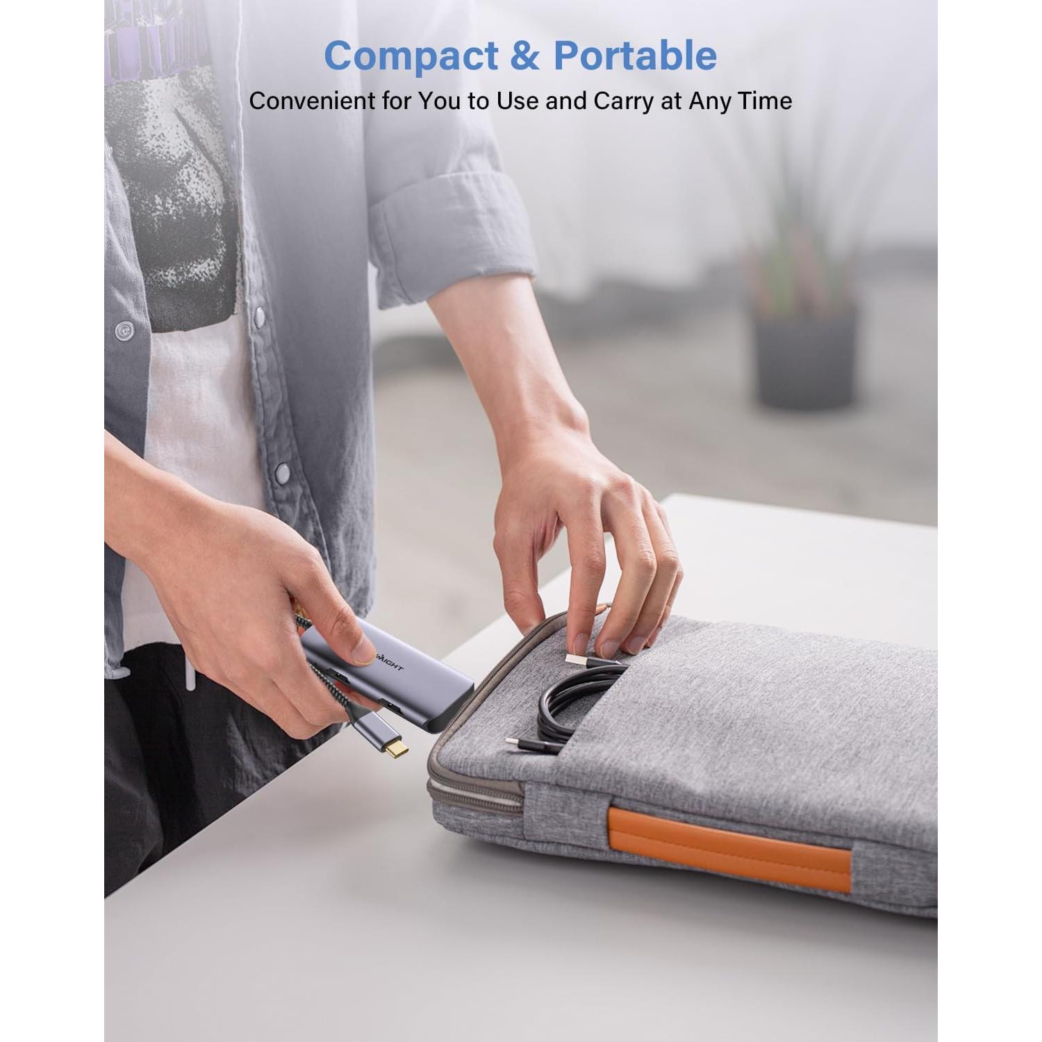 Adaptador USB C a Doble HDMI Newmight 4K 60Hz Gris