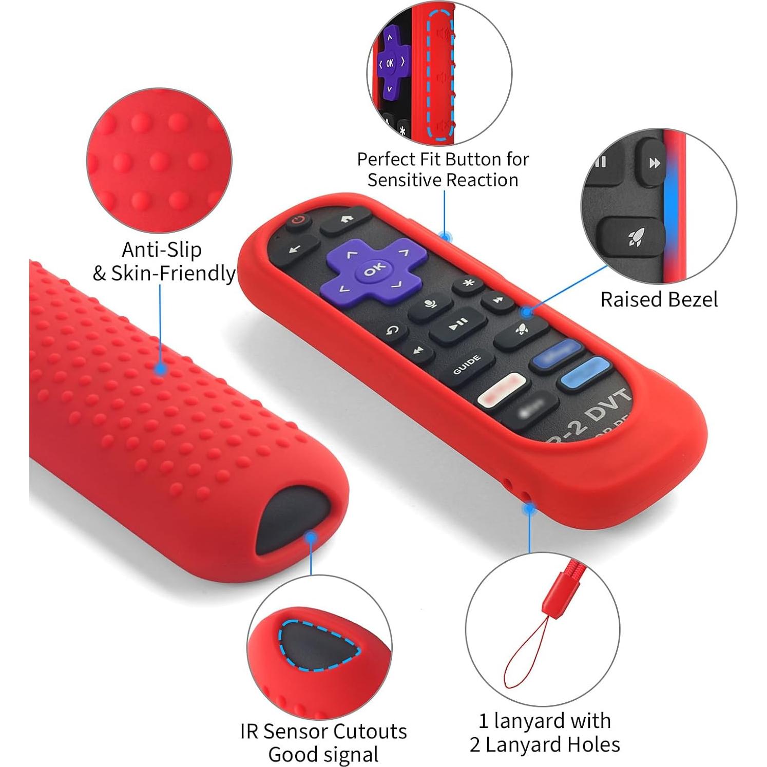 Funda de Silicona Antideslizante para Control Remoto Roku - DUOLAXMENG