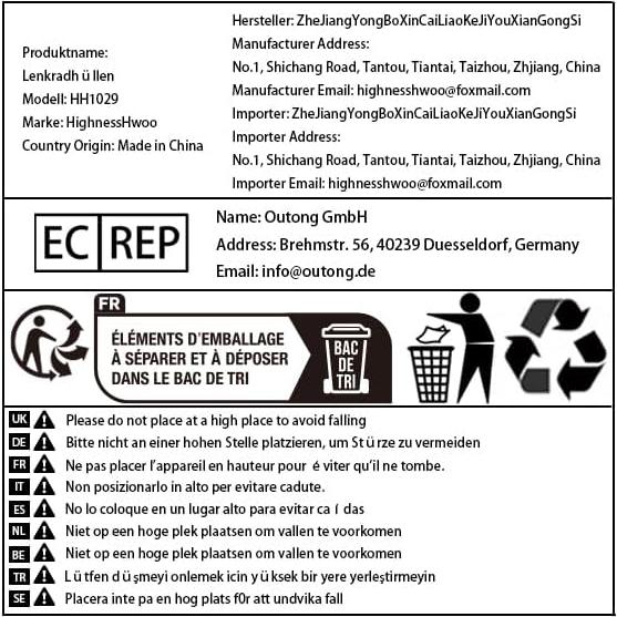 Funda de Volante 3D HighnessHwoo Negro Antideslizante 37.5-38.5cm