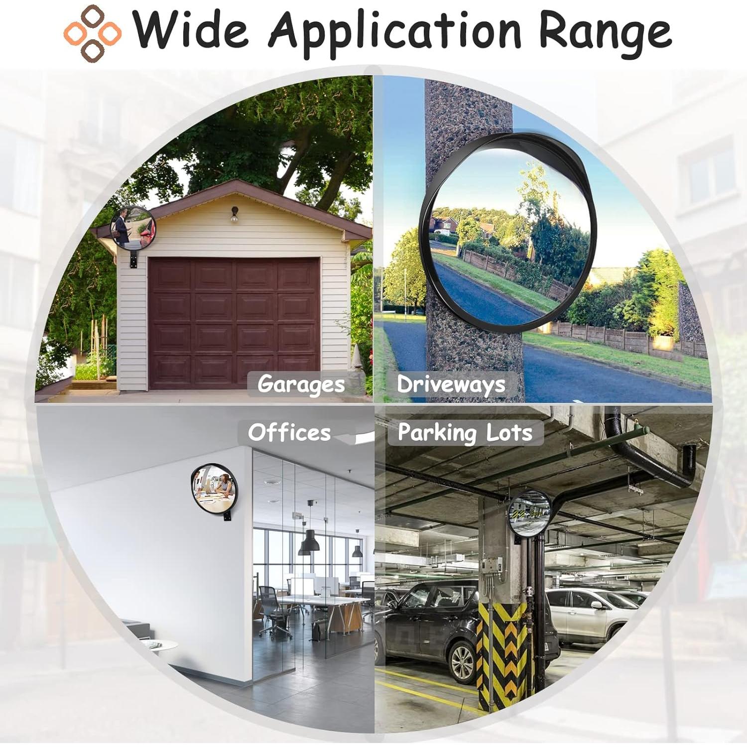 Espejo Convexo Acrílico 30.48 cm Hydencamm Ajustable Seguridad