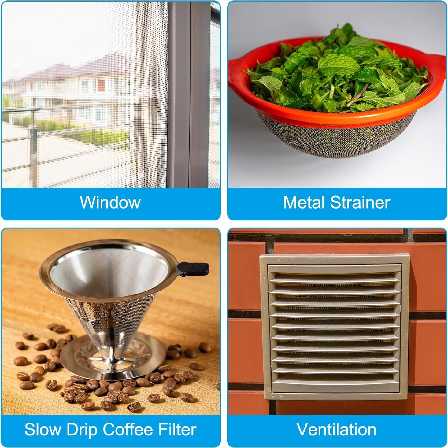 Malla de Alambre Tejida Acero Inoxidable PATIKIL 304 30x100cm