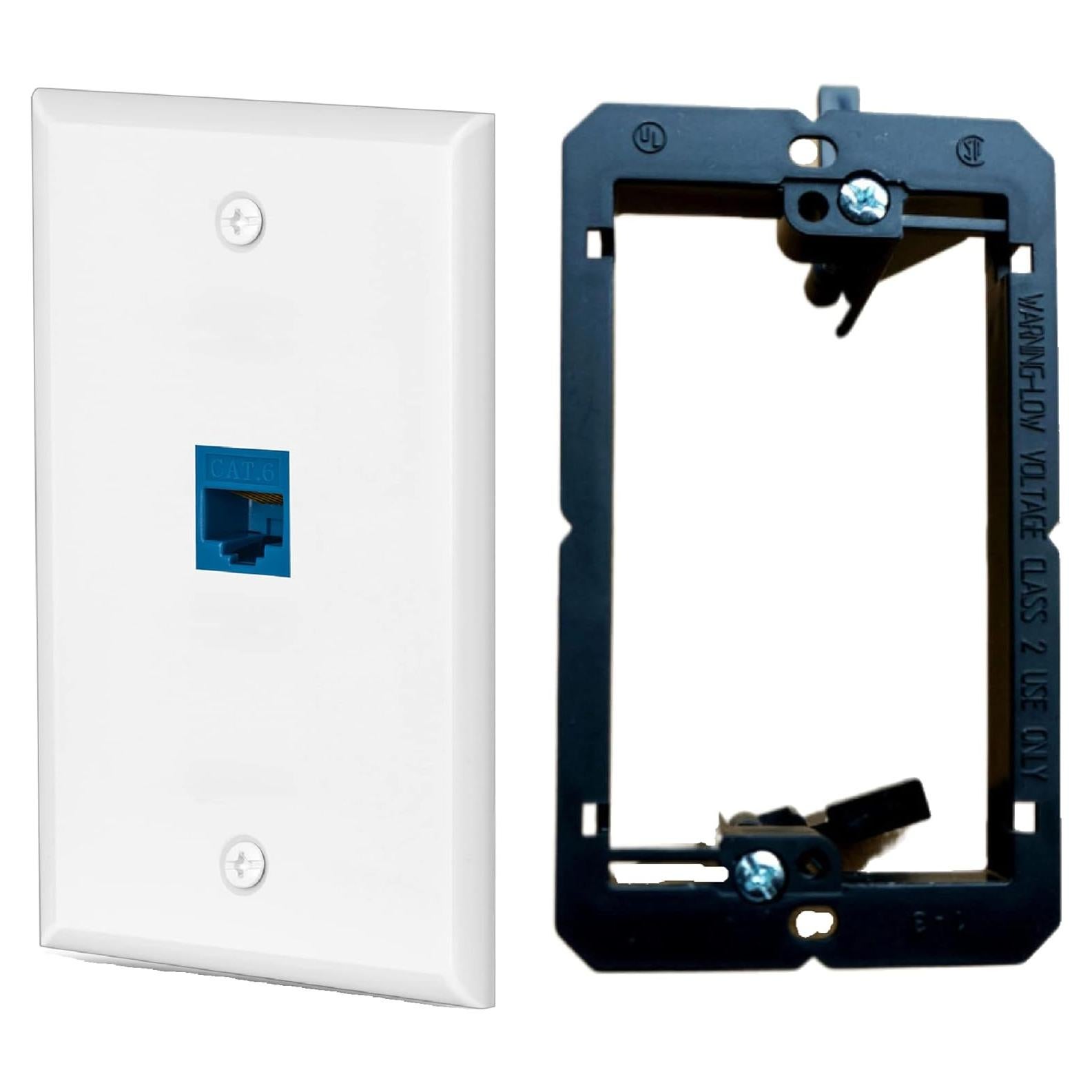 Placa de Pared Ethernet RJ45 Keystone HuaHengHT Azul 1 Puerto