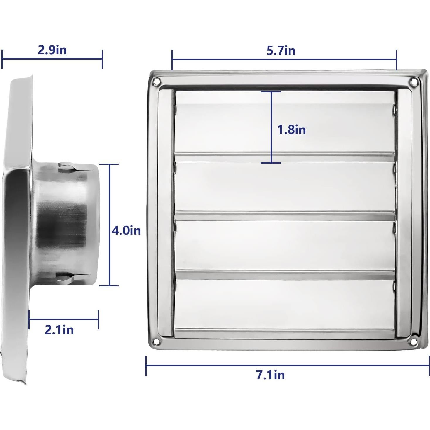 Cubierta de Ventilación de Secadora Funmit 4" Acero Inoxidable