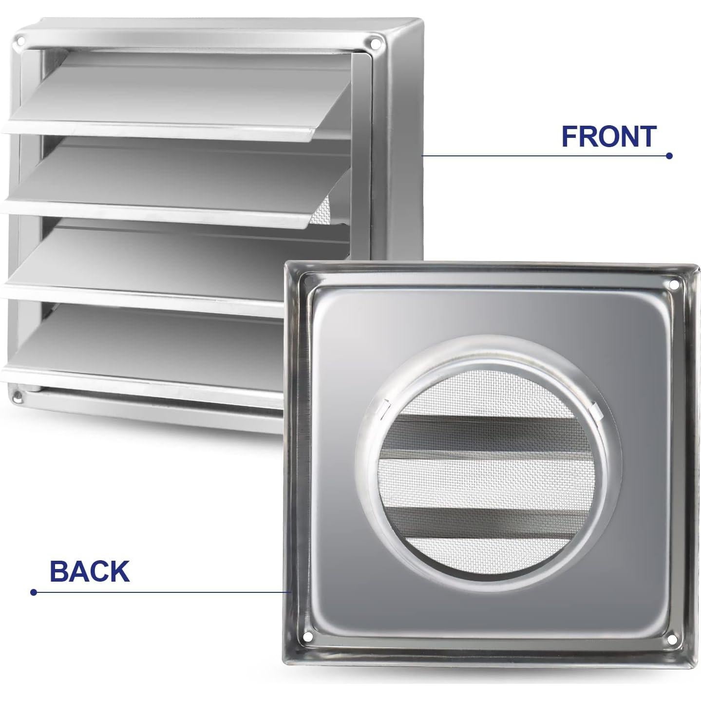 Cubierta de Ventilación de Secadora Funmit 4" Acero Inoxidable