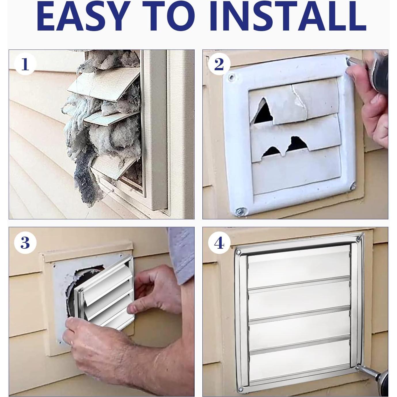 Cubierta de Ventilación de Secadora Funmit 4" Acero Inoxidable