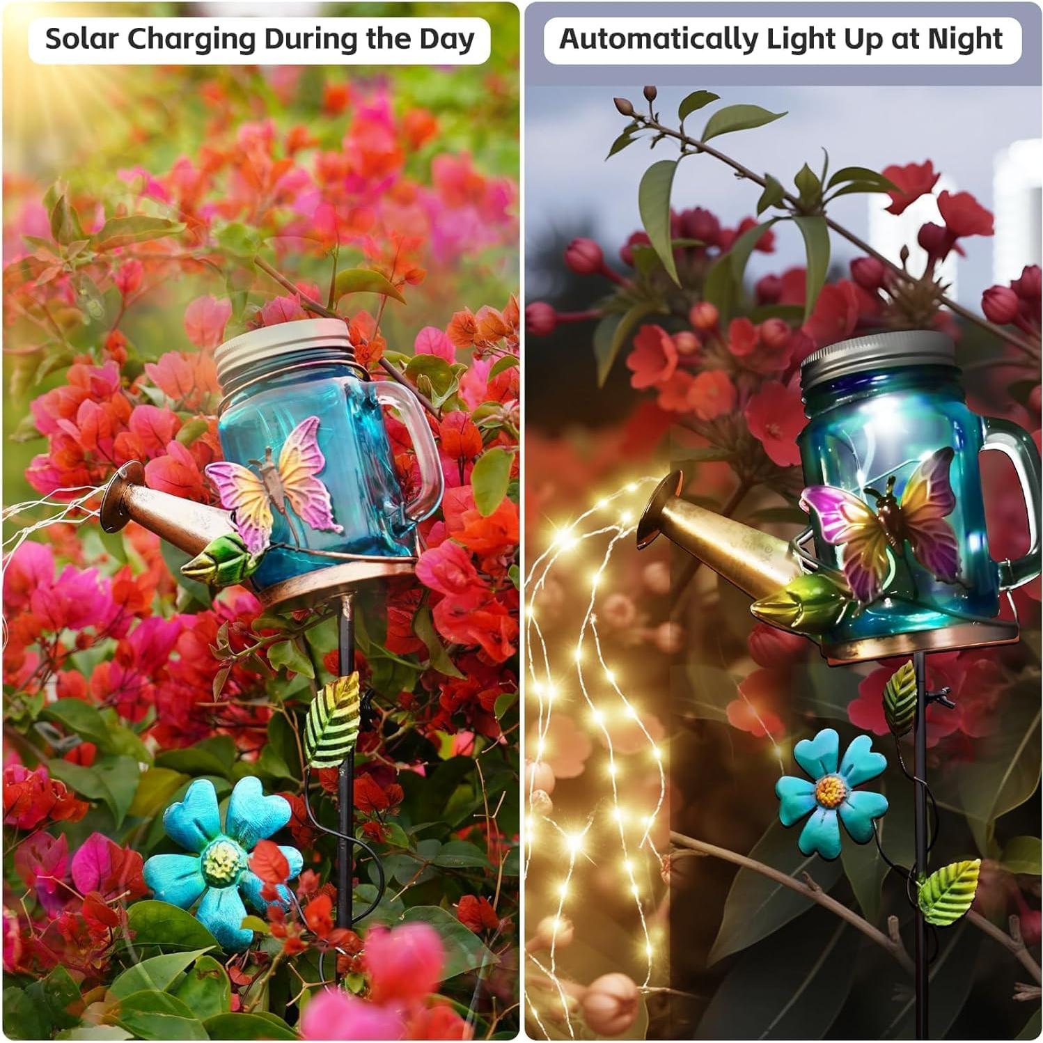 Luz de Regadera Solar SRNPMIU con Mariposa, IP45, 21cm