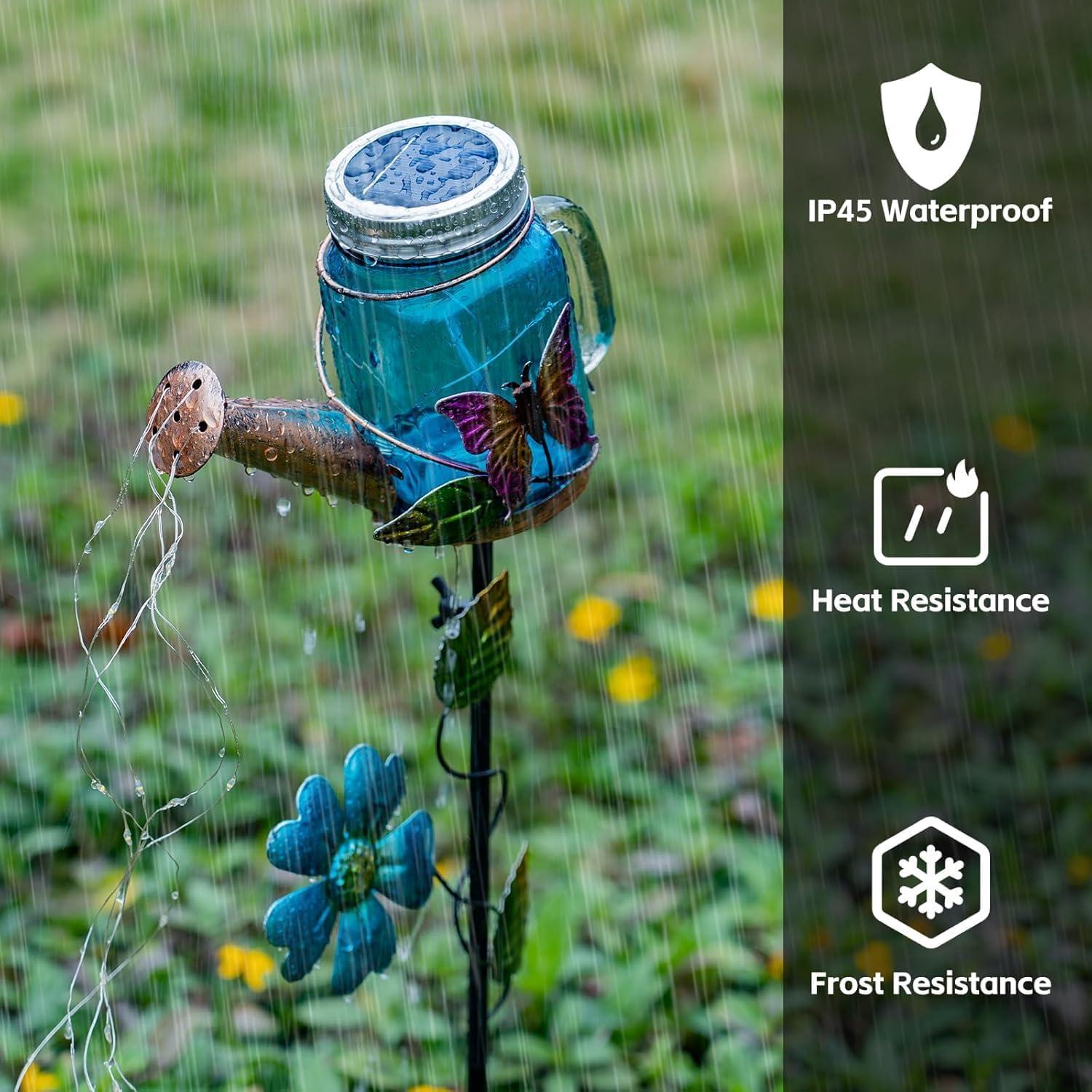 Luz de Regadera Solar SRNPMIU con Mariposa, IP45, 21cm