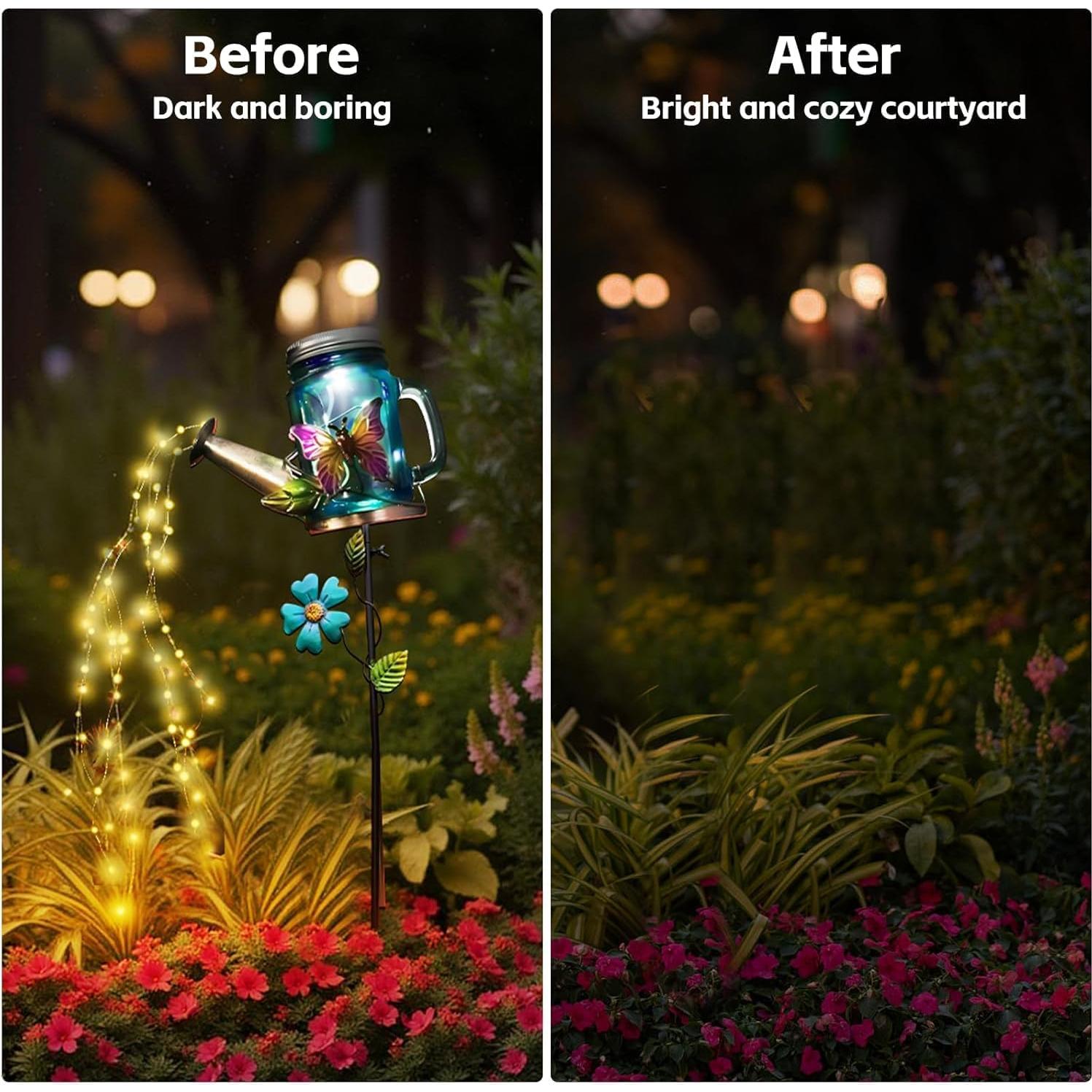 Luz de Regadera Solar SRNPMIU con Mariposa, IP45, 21cm