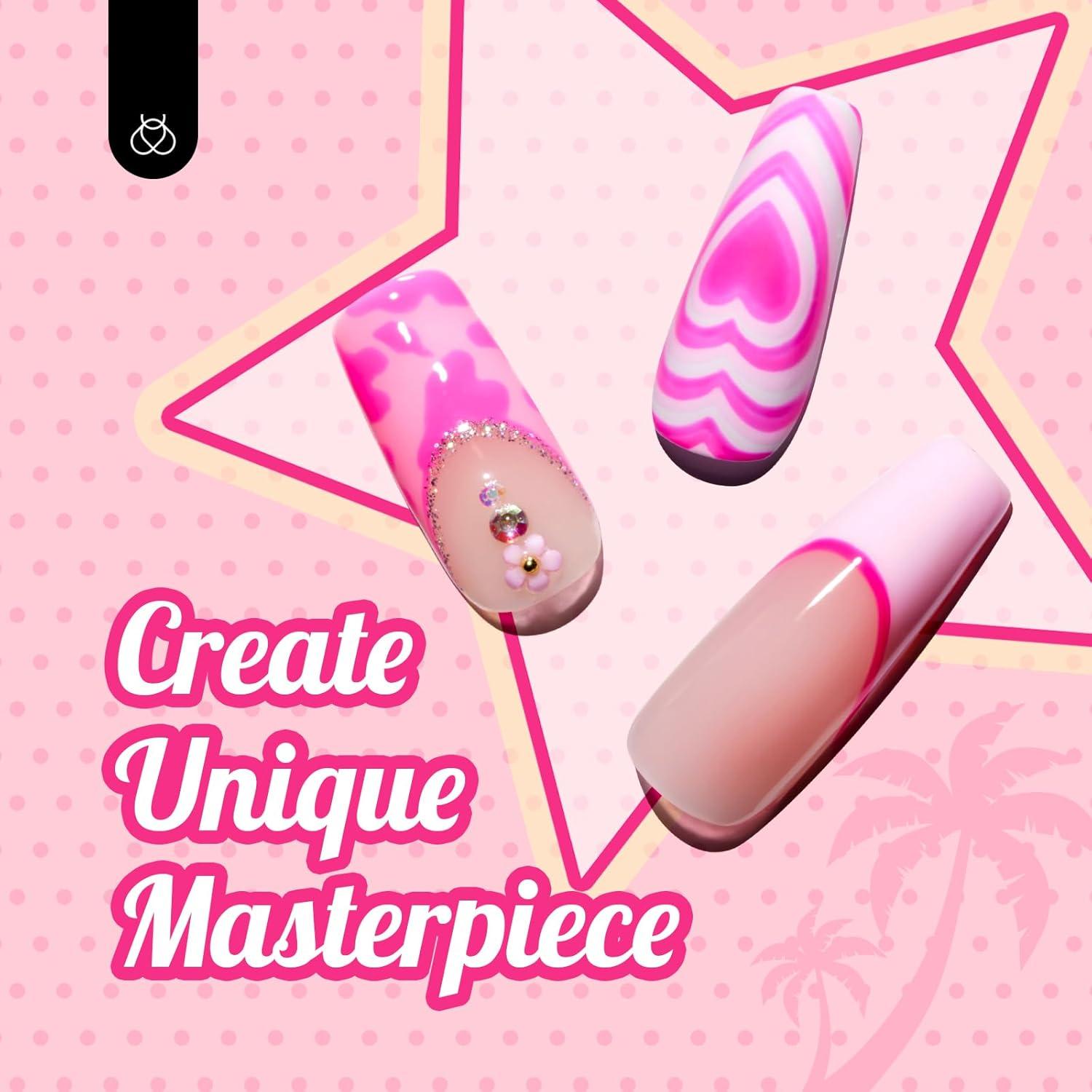 Set de Esmalte de Gel Beetles 20 Colores Rosa y Brillo
