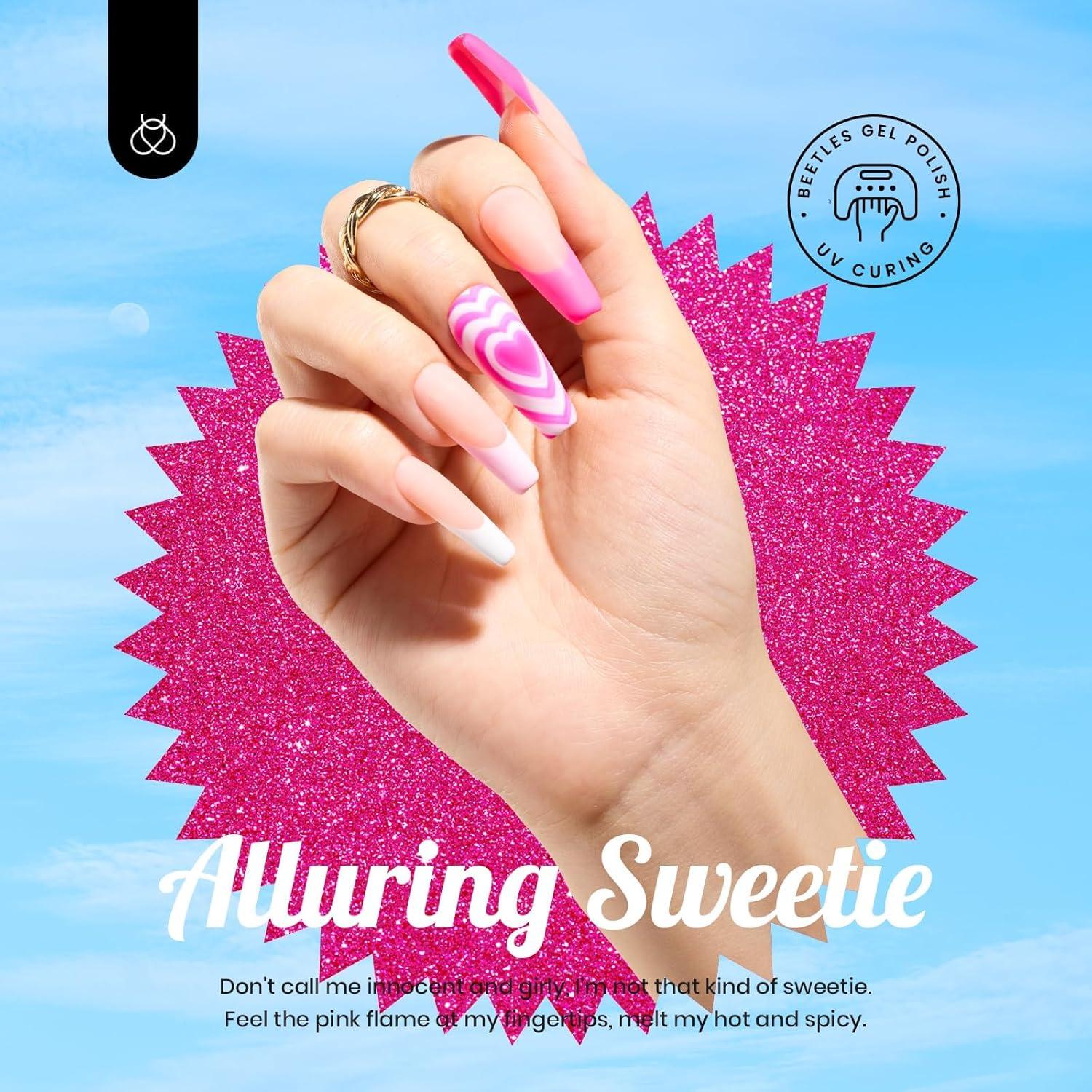 Set de Esmalte de Gel Beetles 20 Colores Rosa y Brillo