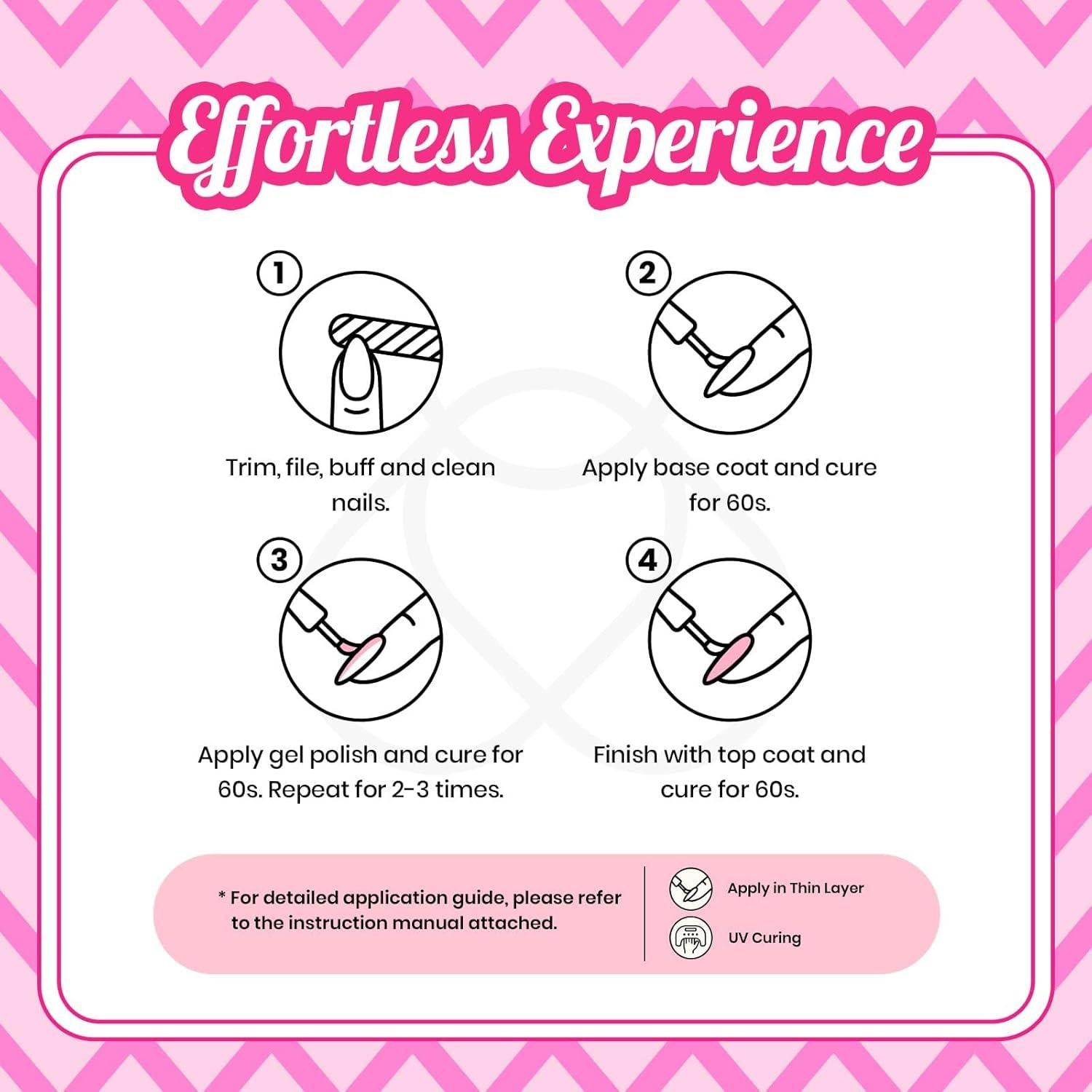 Set de Esmalte de Gel Beetles 20 Colores Rosa y Brillo