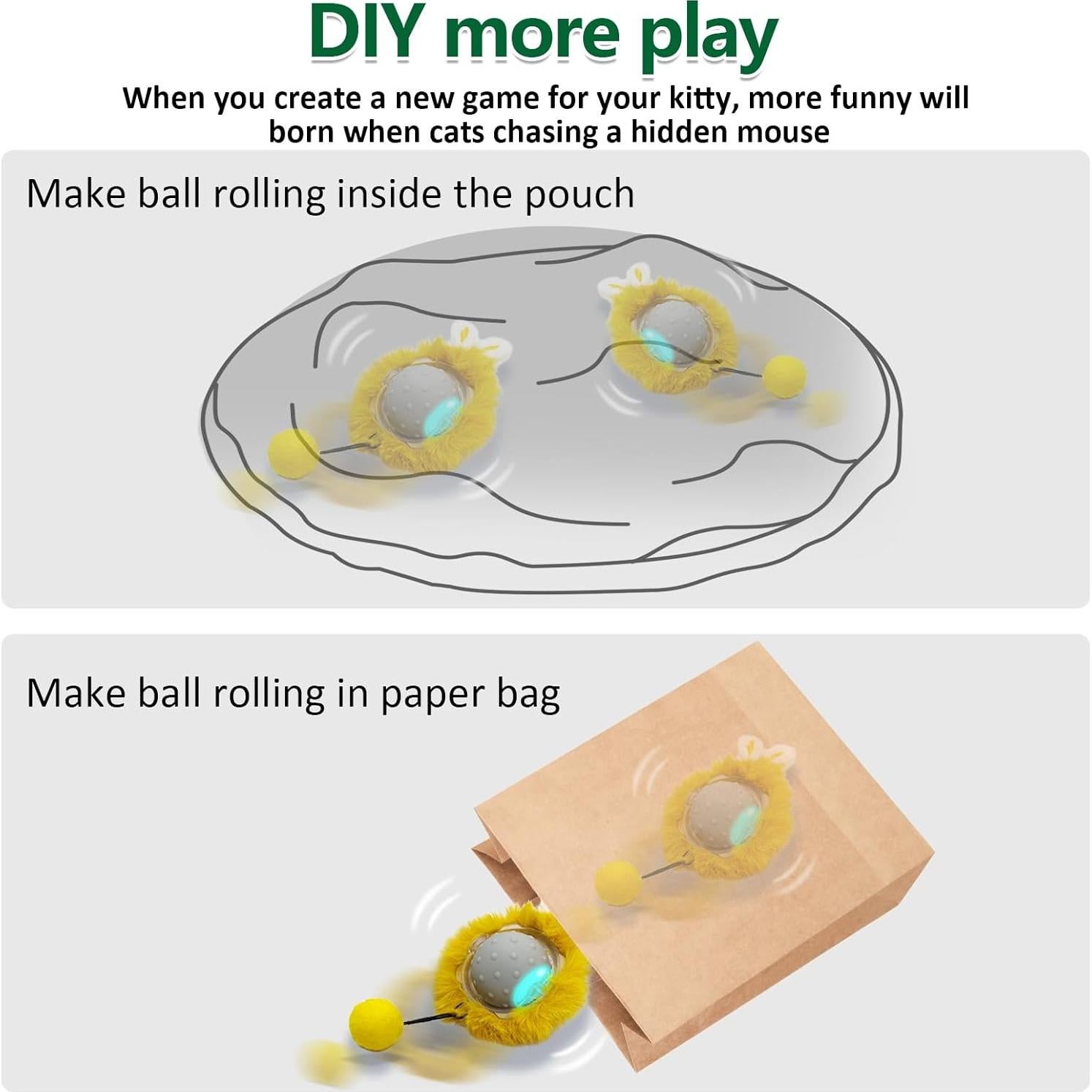 Bola Interactiva para Gatos LEPLE LP16 Gris 8.89cm