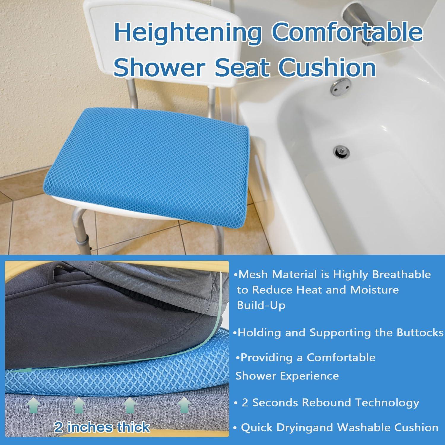 Cojín para Asiento de Ducha REEZEIVI Antideslizante 4D Azul