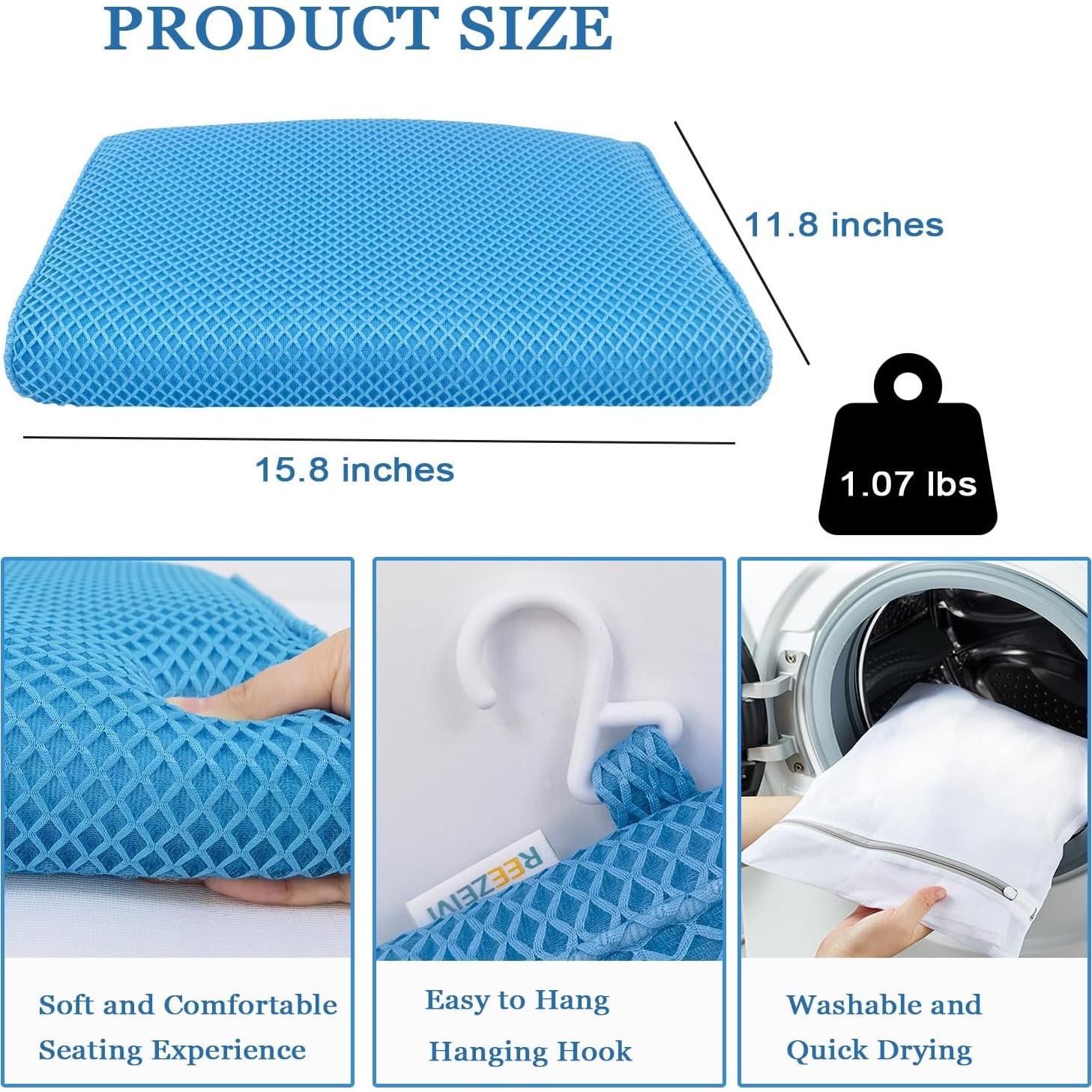 Cojín para Asiento de Ducha REEZEIVI Antideslizante 4D Azul