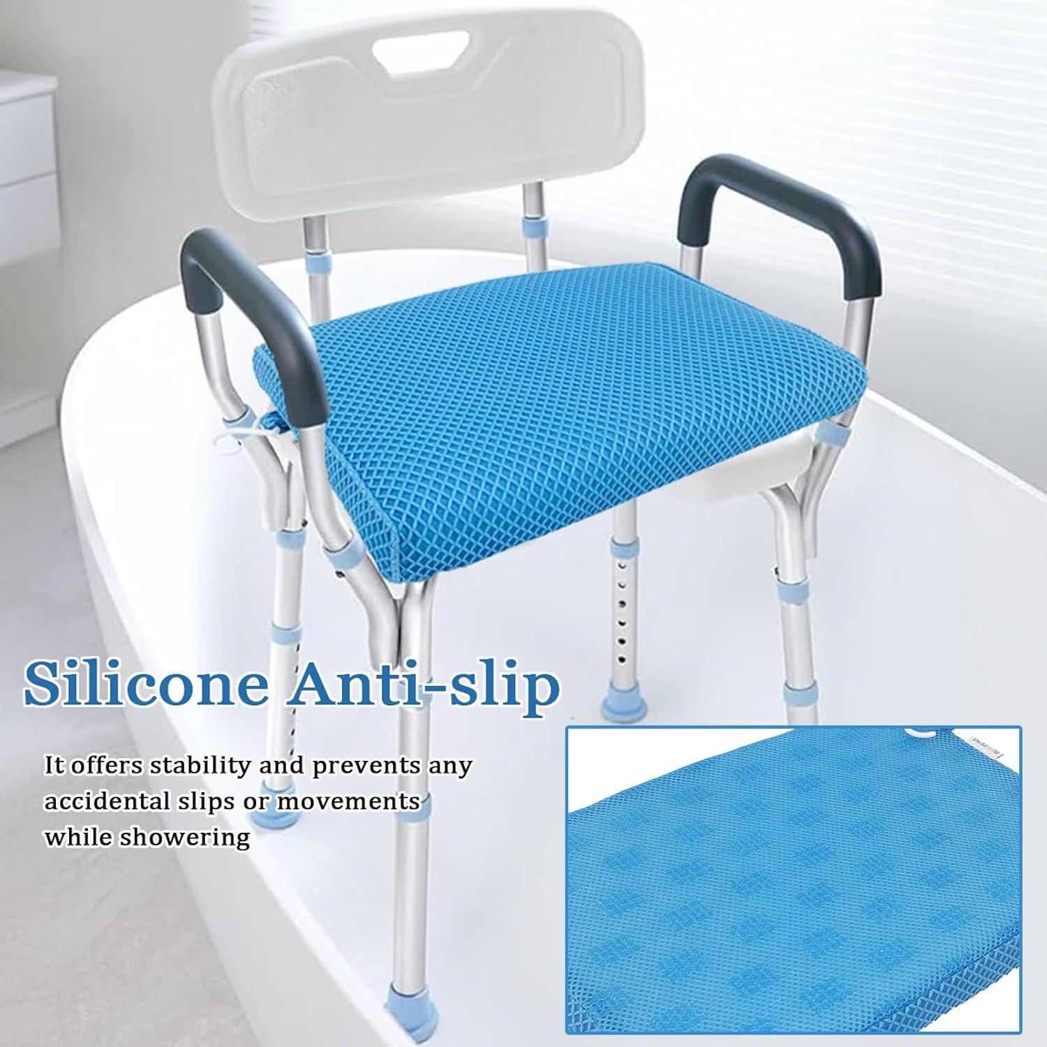 Cojín para Asiento de Ducha REEZEIVI Antideslizante 4D Azul