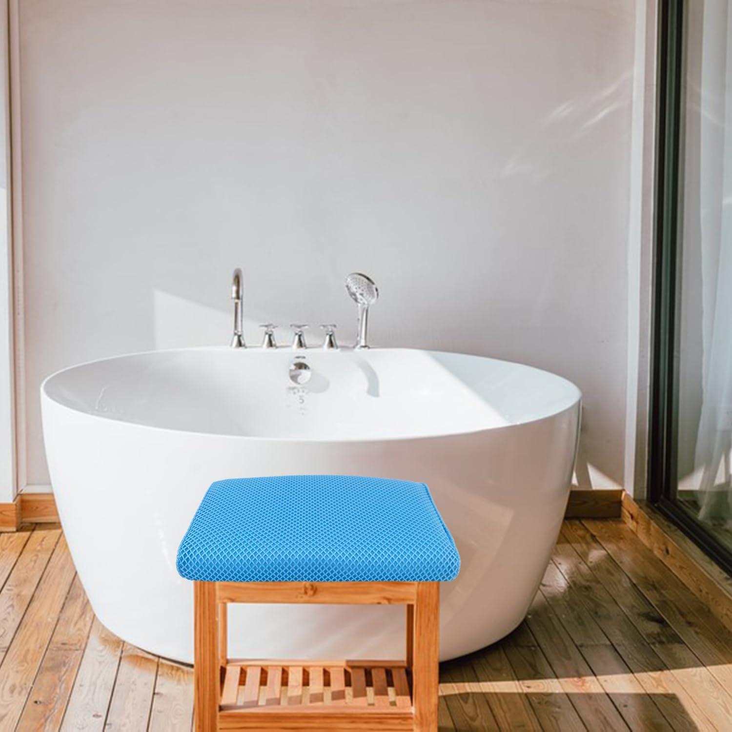 Cojín para Asiento de Ducha REEZEIVI Antideslizante 4D Azul