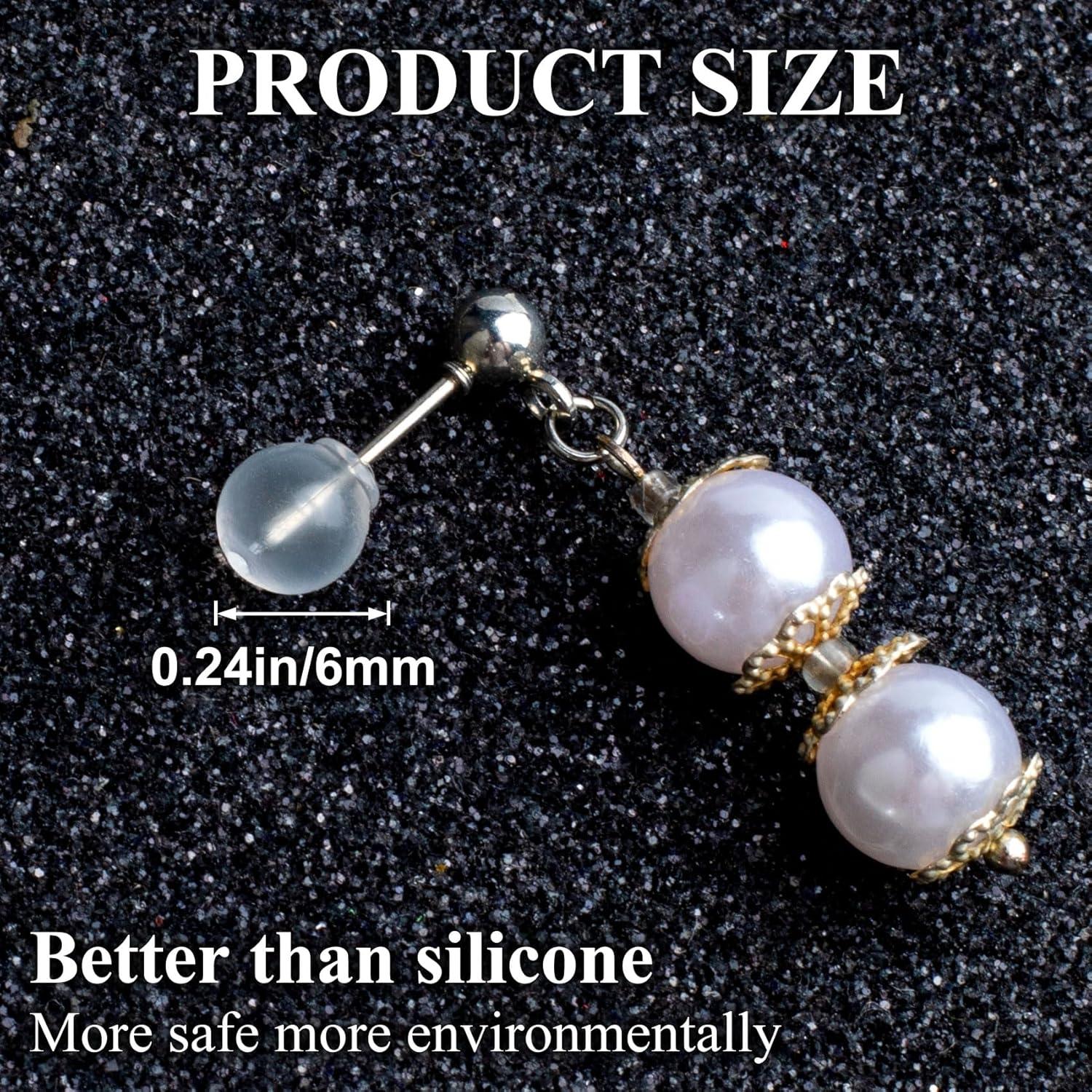 50 Copas de Seguridad Transparentes Alpinleux para Aretes 6mm