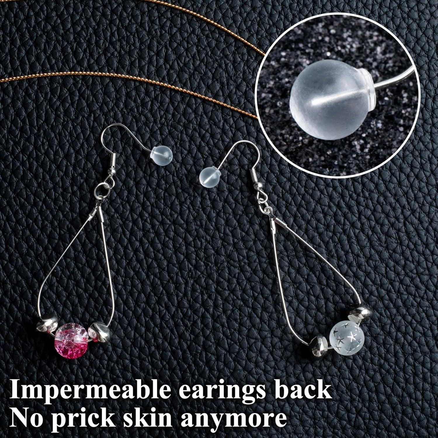 50 Copas de Seguridad Transparentes Alpinleux para Aretes 6mm