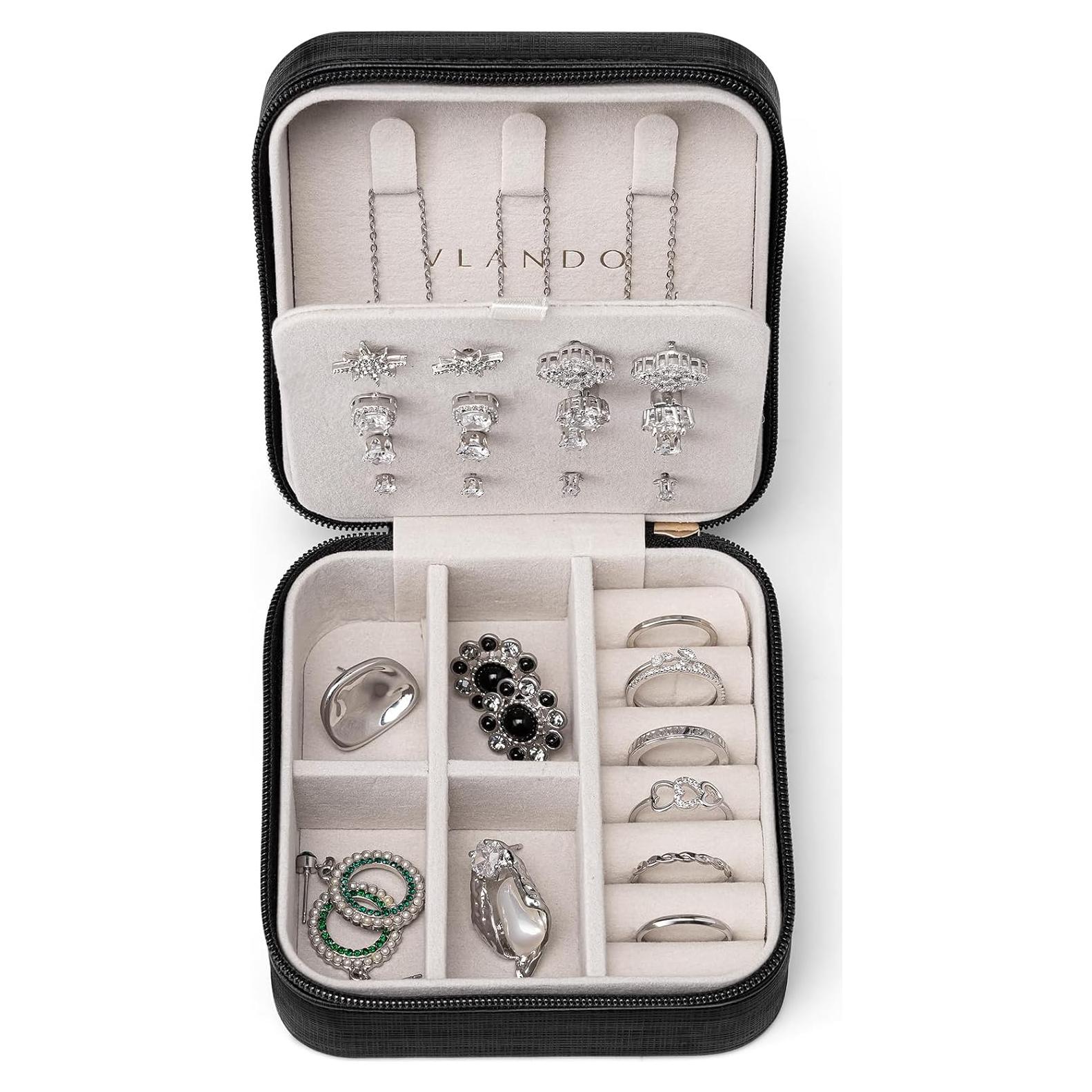 Estuche de Joyería de Viaje Vlando Negro 10.2x10.2x5.3cm