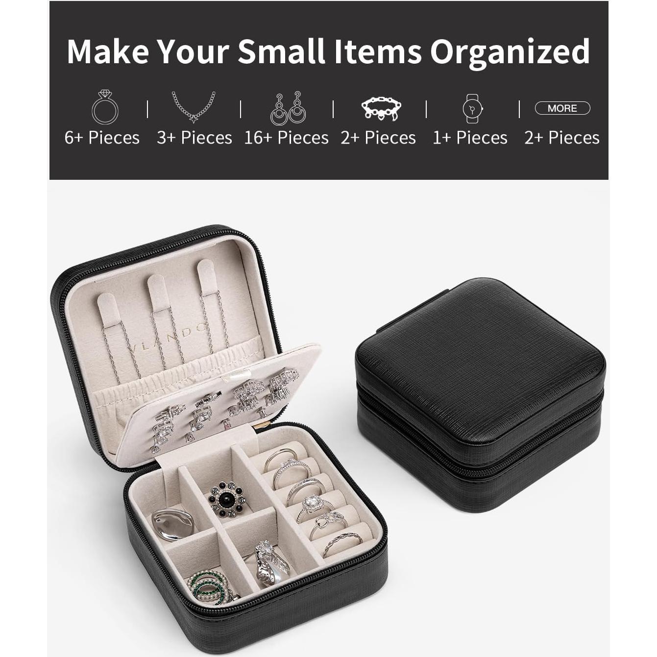 Estuche de Joyería de Viaje Vlando Negro 10.2x10.2x5.3cm