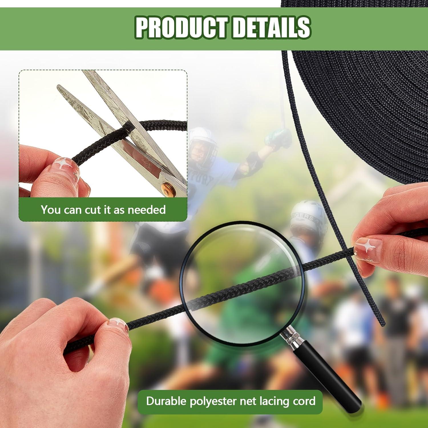 Cordón de Red de Lacrosse Wowangce 28m x 4mm Negro - 2 Pcs