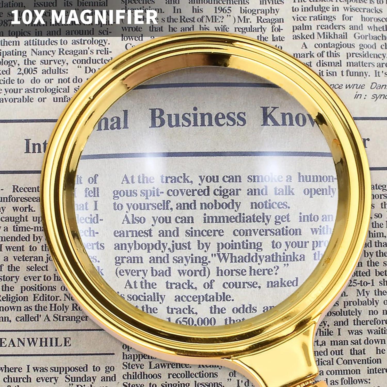 Lupa de Lectura 10X SAYEEC con Mango de Caoba Antigua